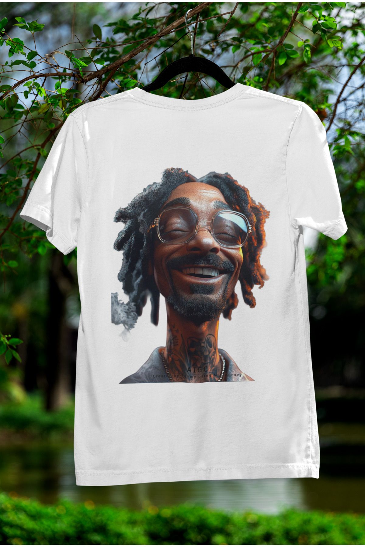MAGORS SNOP SIRT BASKILI BİSİKLET YAKA PAMUKLU OVERSIZE KALIP KISA KOLLU TSHIRT