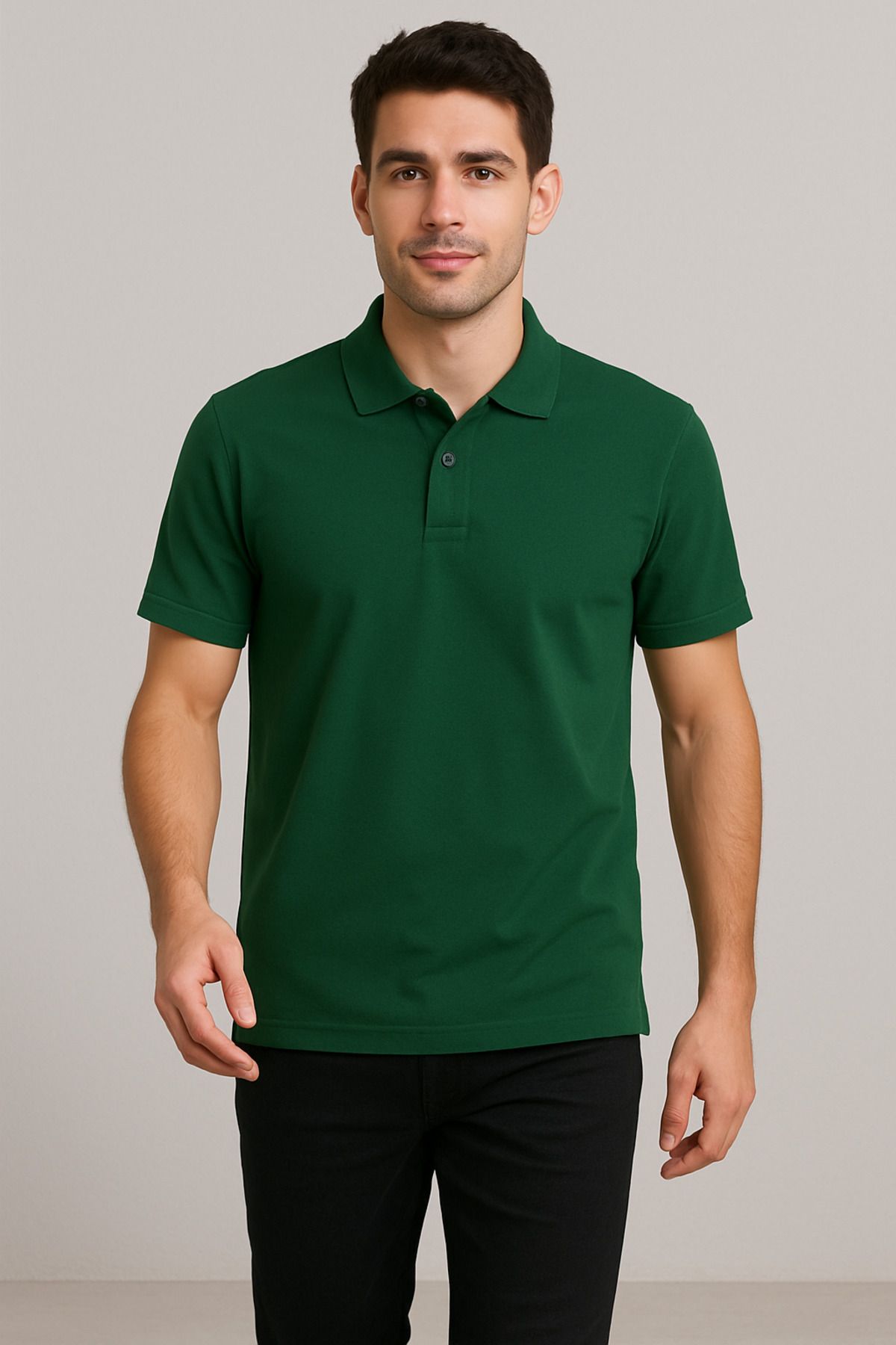 LeiraGYM Erkek Düz Renk Polo Tişört - Yazlık Şıklık