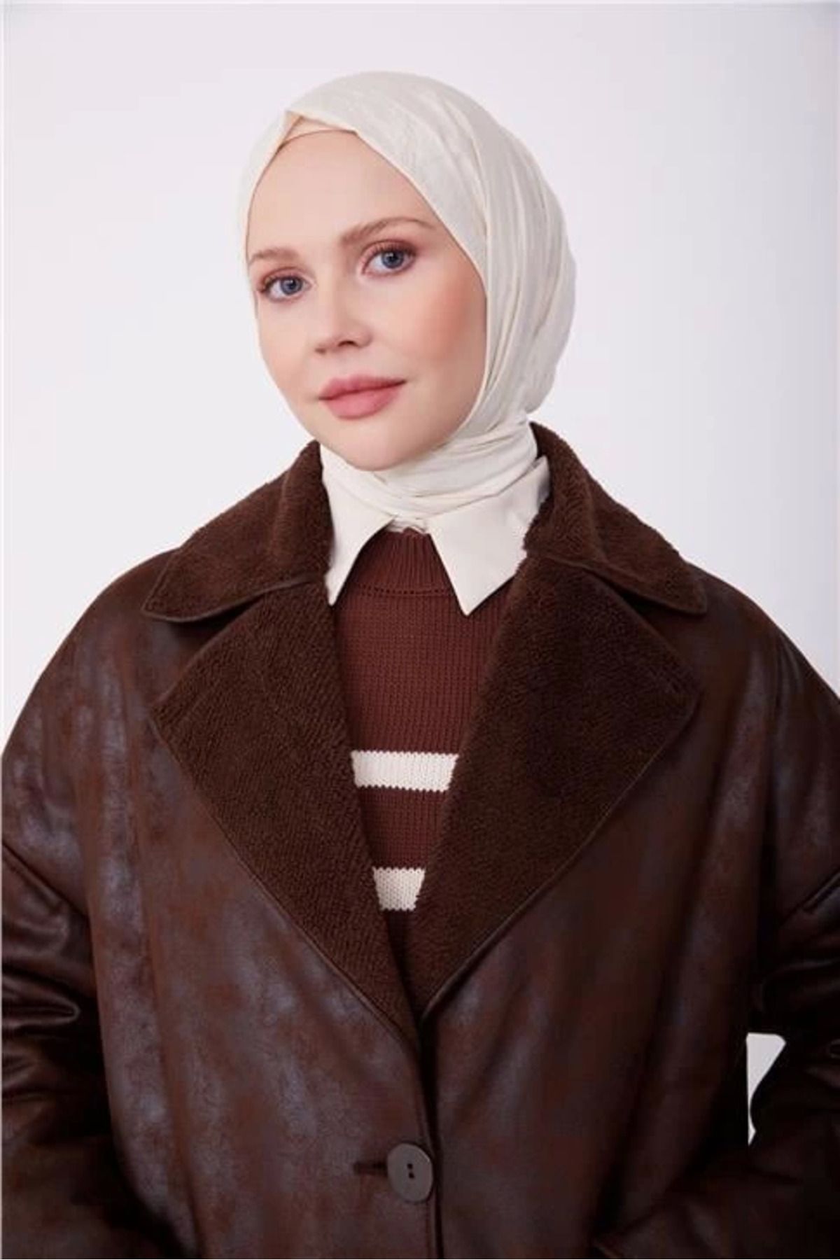 aradimtaradim Armine Kürklü Süet Kaban 23K7204 Acı Kahve