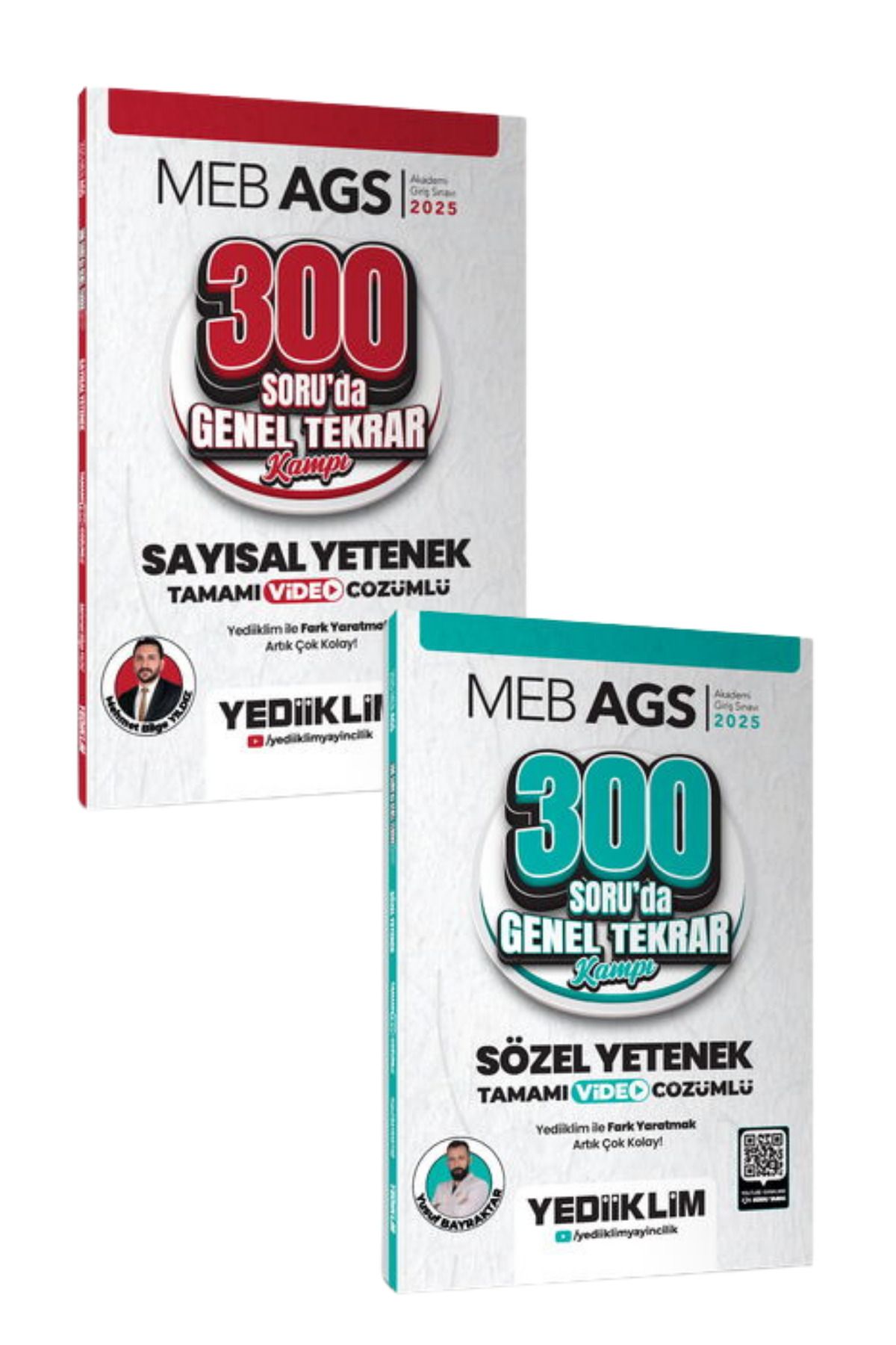 Yediiklim Yayınları 2025 MEB AGS Sayısal-Sözel Yetenek 300 Soruda Tamamı Video Çözümlü Genel Tekrar Kampı-2 KİTAP-SET
