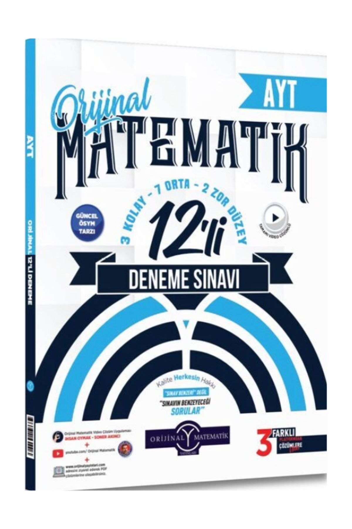 Orijinal Yayınları Orijinal AYT Orijinal Matematik 12 li Deneme Sınavı Kolay Orta zor Seviye