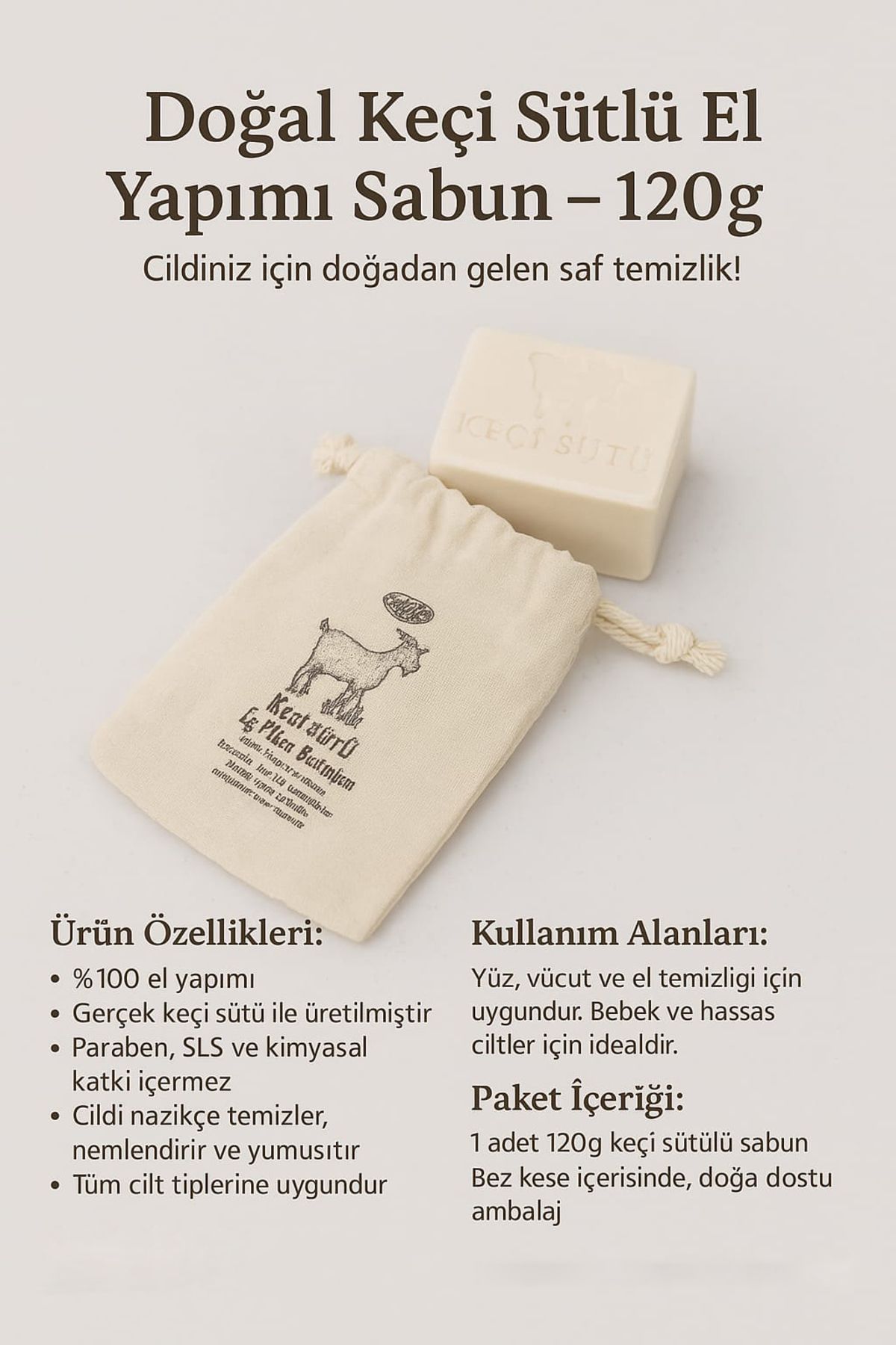 Esintili yaşam Keçi Sütü Sabunu %100 Doğal