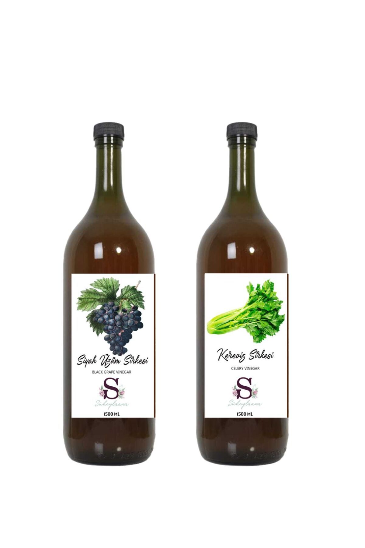 Süheylaana Doğal Siyah Üzüm Sirkesi 1500 Ml - Doğal Kereviz Sirkesi 1500 Ml