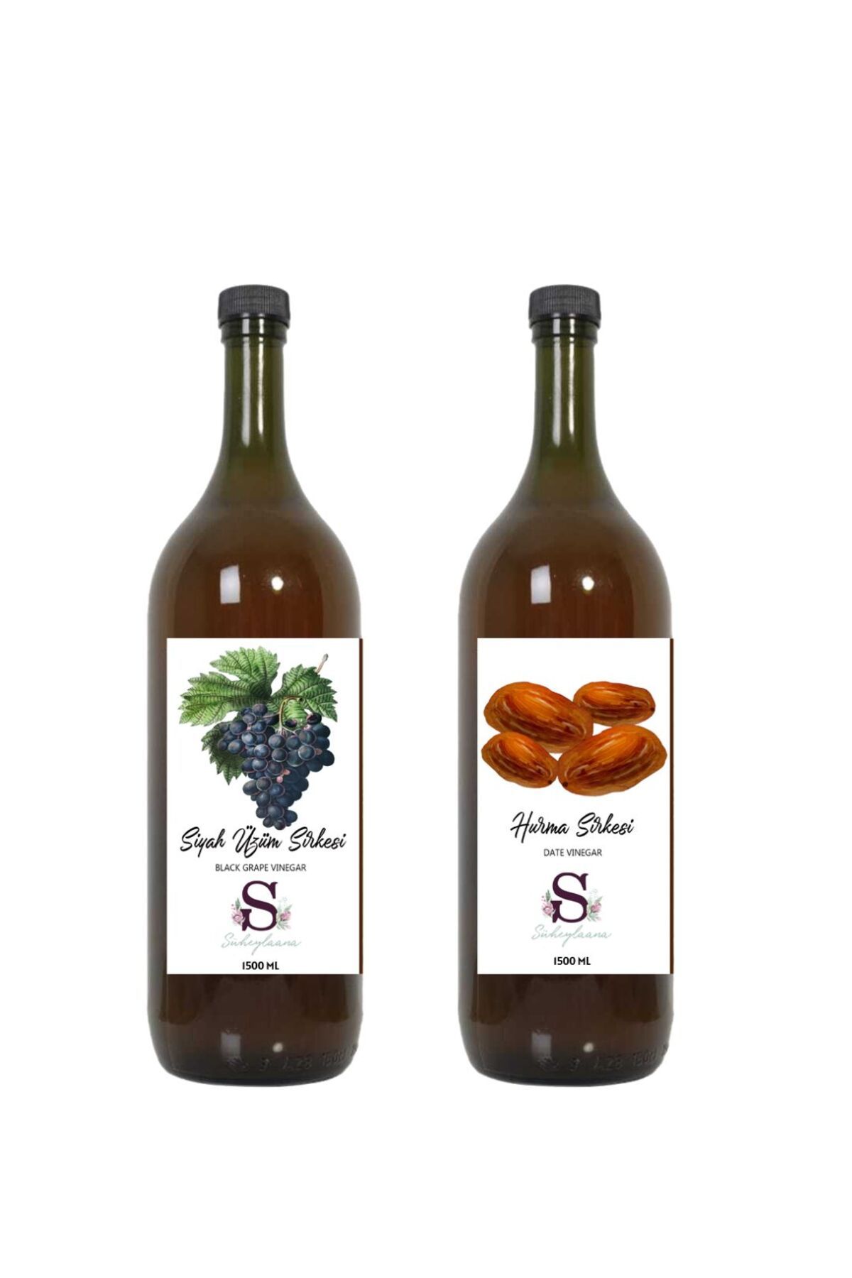 Süheylaana Doğal Siyah Üzüm Sirkesi 1500 Ml - Doğal Hurma Sirkesi 1500 Ml