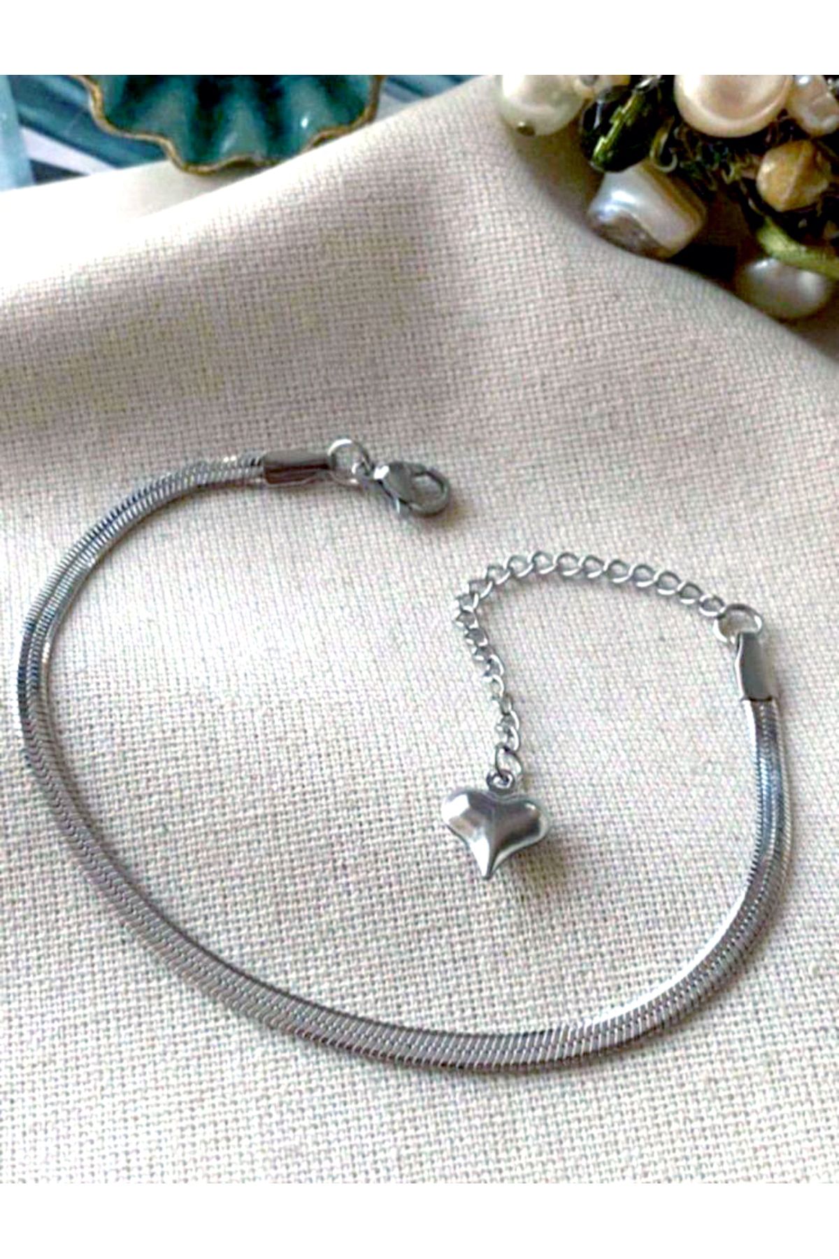 Giz Accesories İTALYAN ZİNCİR ÇELİK BİLEKLİK GÜMÜŞ RENK