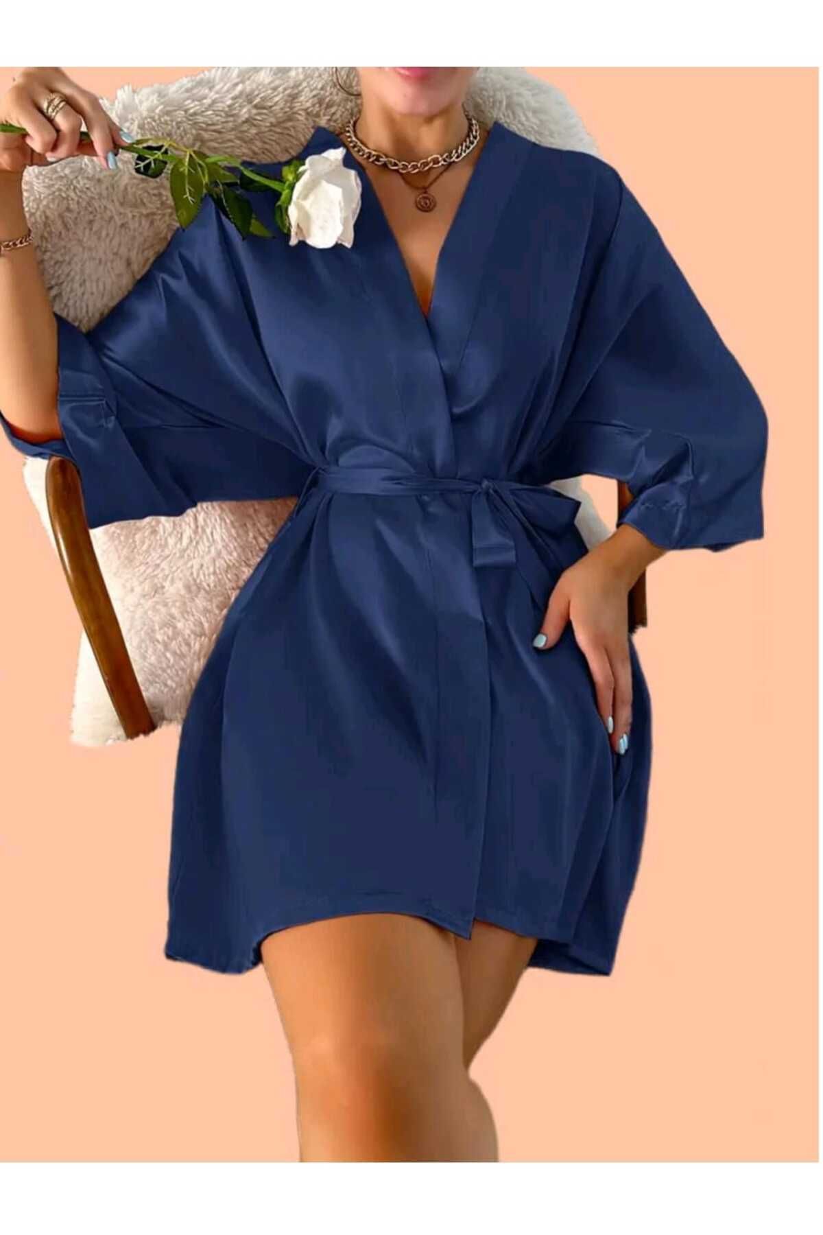 ARB Saten Sabahlık Gecelik Bride Sabahlık Gelin Nedime Gecelik STANDART OVERSİZE