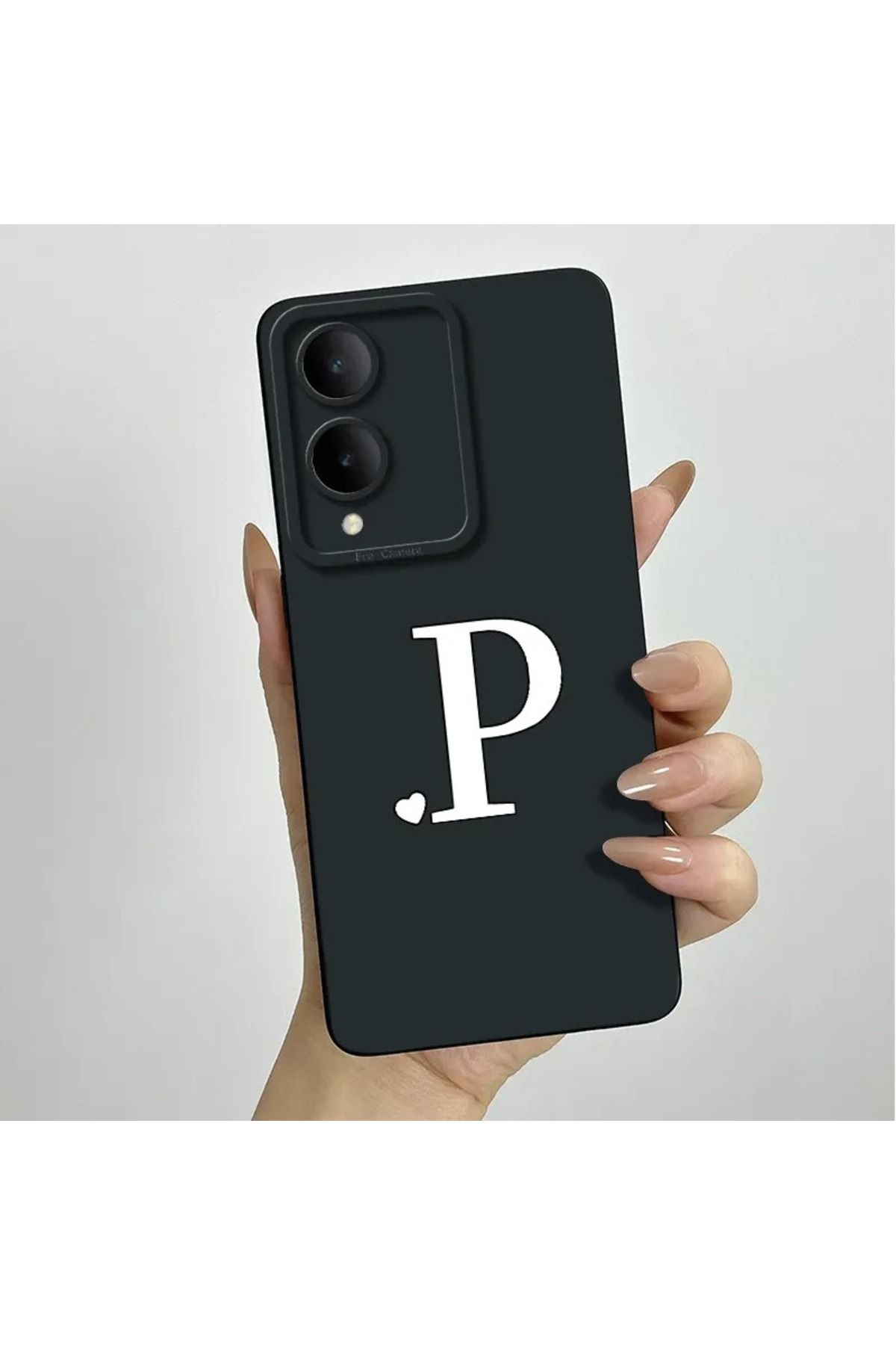Rotaks Vivo Y17S Uyumlu Harfli Taç Baskılı Kişiye Özel Silikon Telefon Kılıfı - P