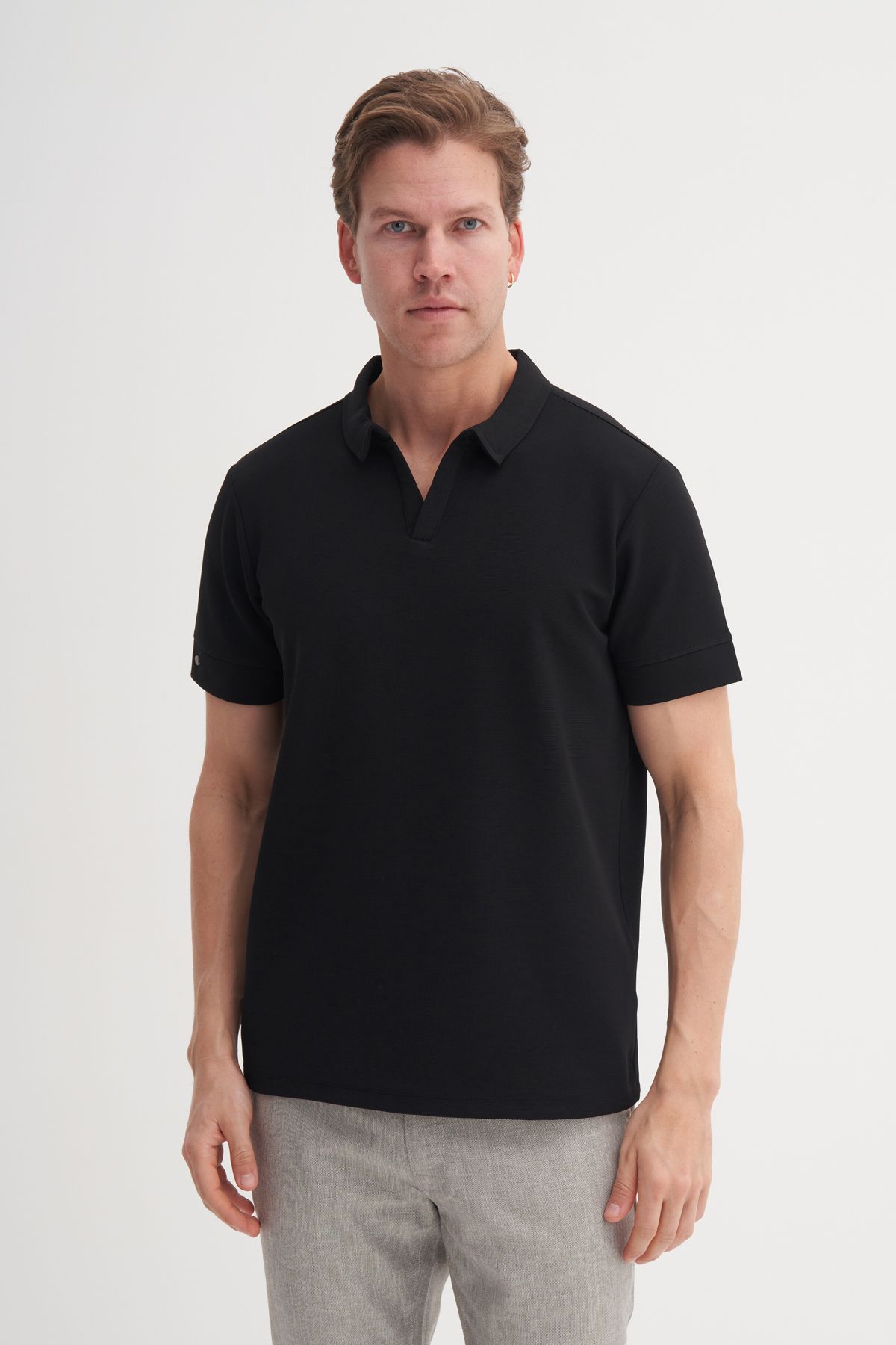 Cazador 25YCEEO04201 Siyah Erkek Slim Fit Polo Yaka T-shirt