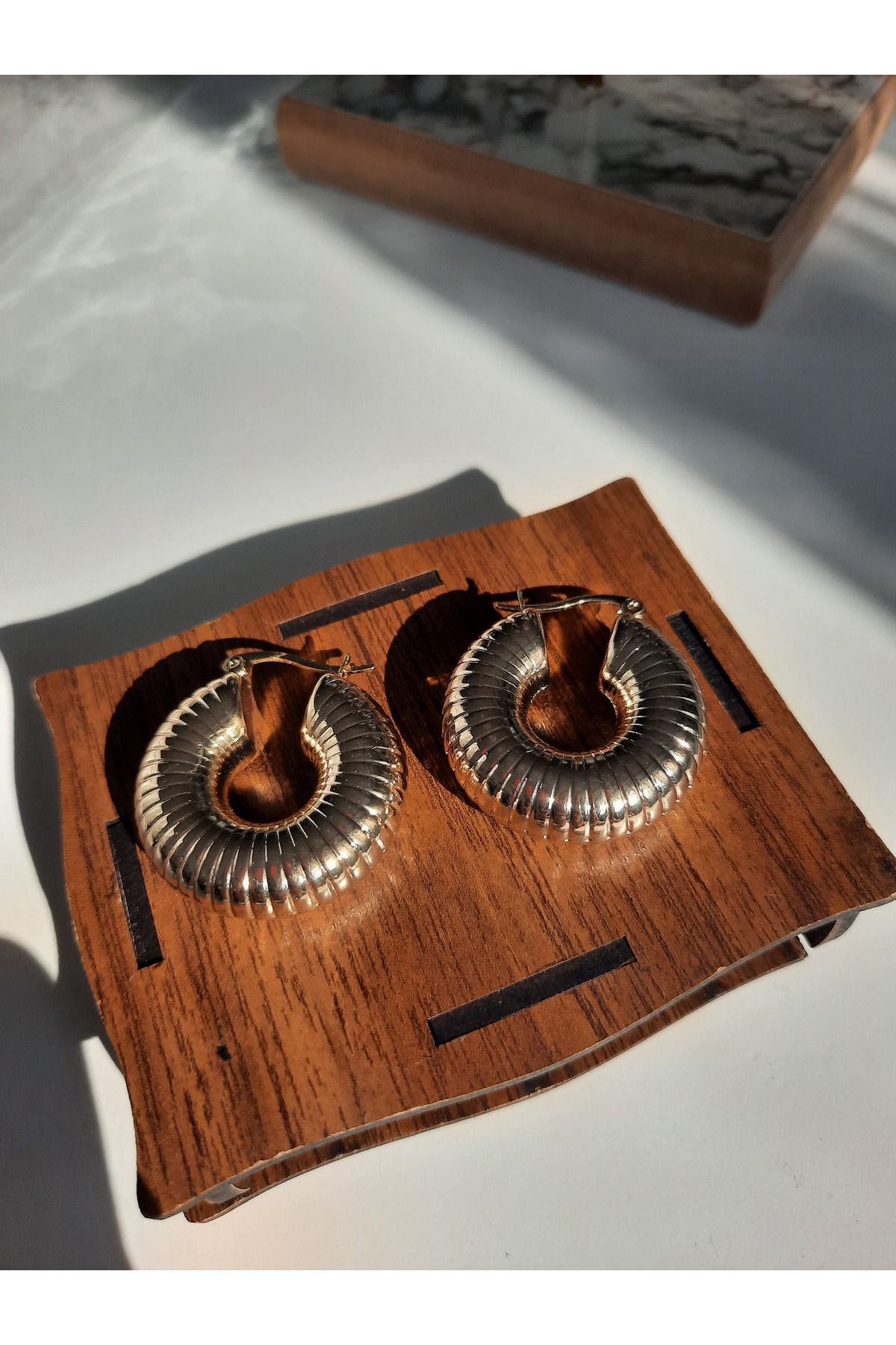 Helys Accessories Kadin Vintage Gold Halka Küpe