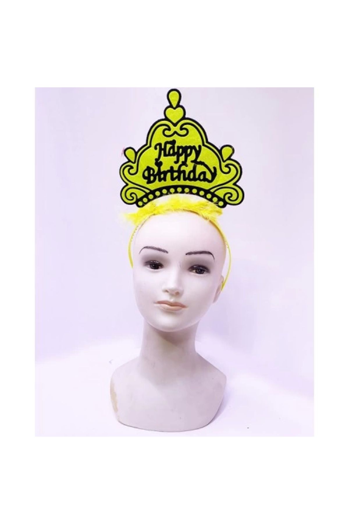 E&E Home Happy Birthday Neon Sarı Taç
