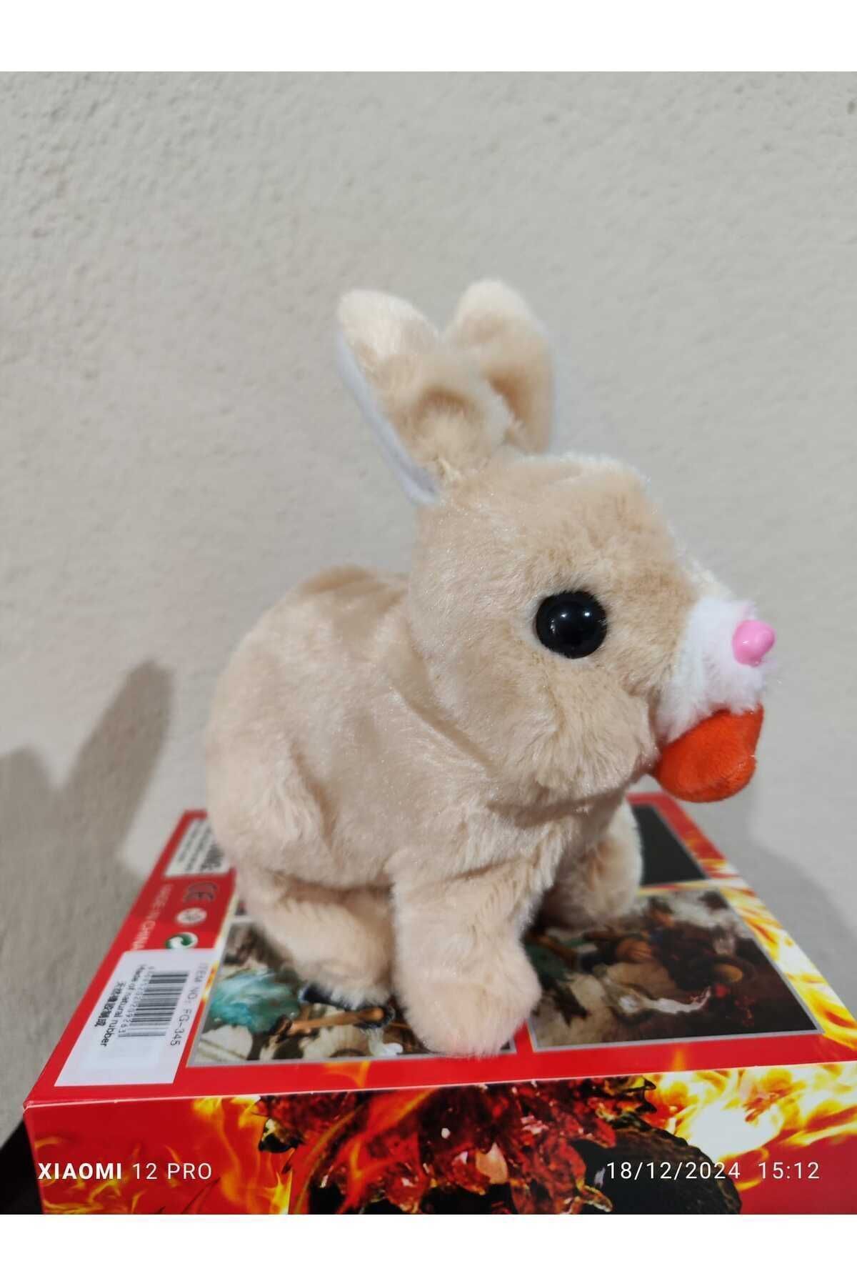 Ailenizin Oyuncakçısı Elektronik Pilli Sesli Zıplayan Hareketli Havuçlu Peluş Tavşan 18x17 Cm kaliteli ürün