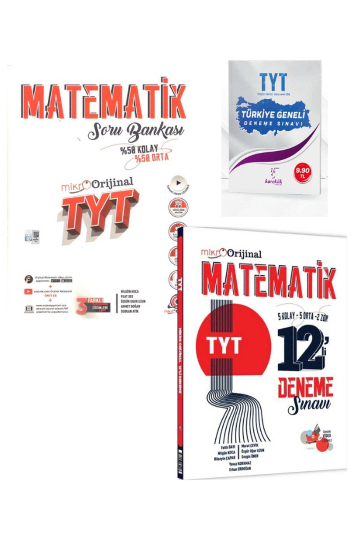 Orijinal Yayınları Orijinal Mikro TYT Mikro Matematik Soru Bankası ve 12 li Deneme Sınavı Orijinal Yayınları Seti