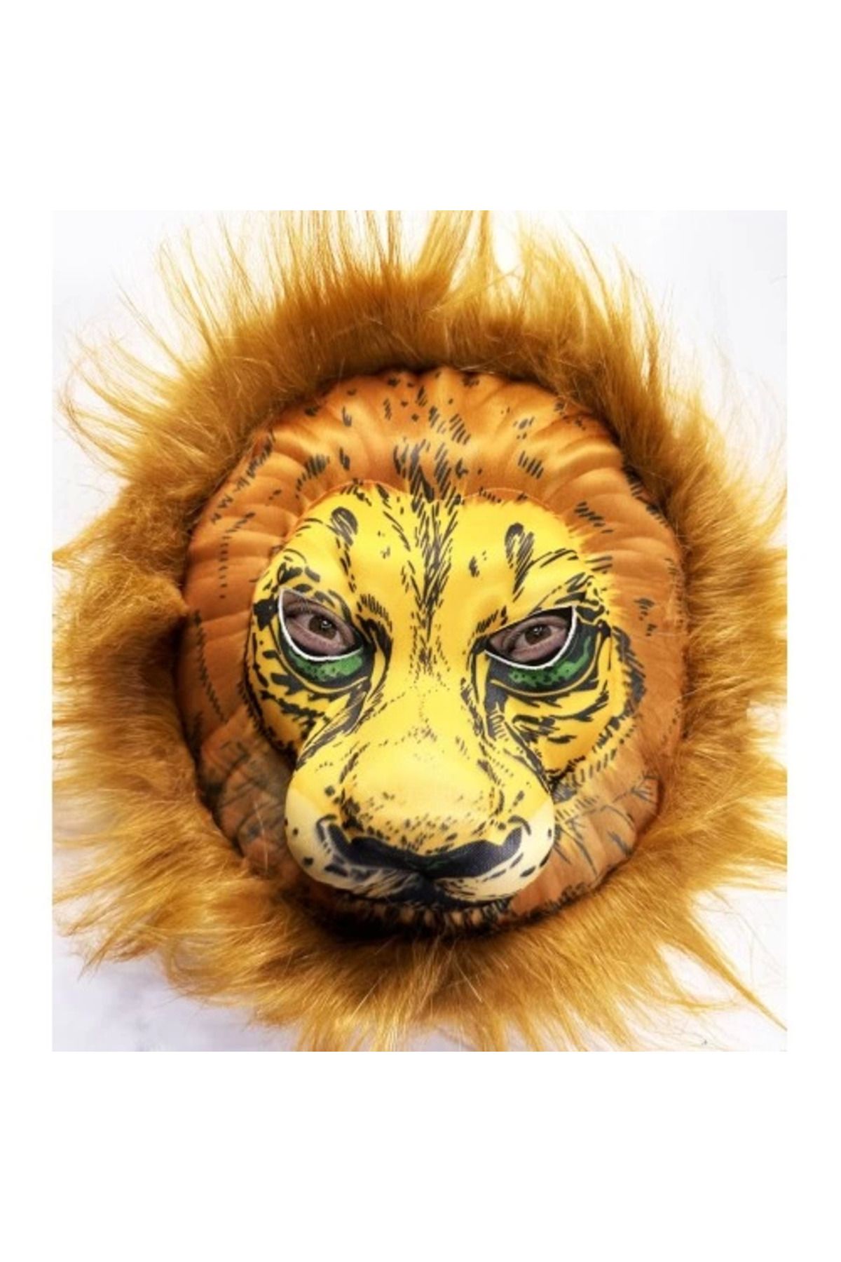 MELFSHOP Peluş Aslan Maskesi Kahverengi Yeleli Mega Peluş 33 No