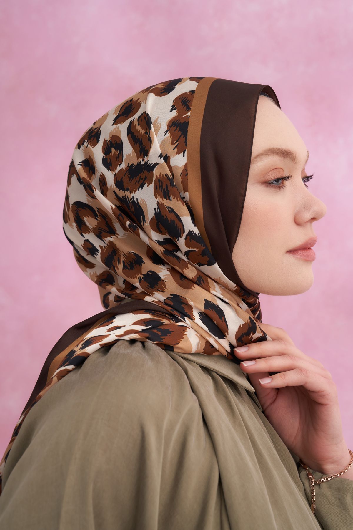 ARMANDA Leopar Desenli Vual Şal Multi Desen