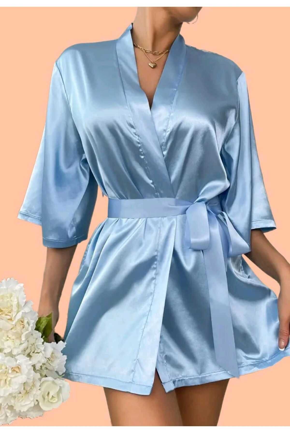 ARB Saten Sabahlık Gecelik Bride Sabahlık Gelin Nedime Gecelik STANDART OVERSİZE