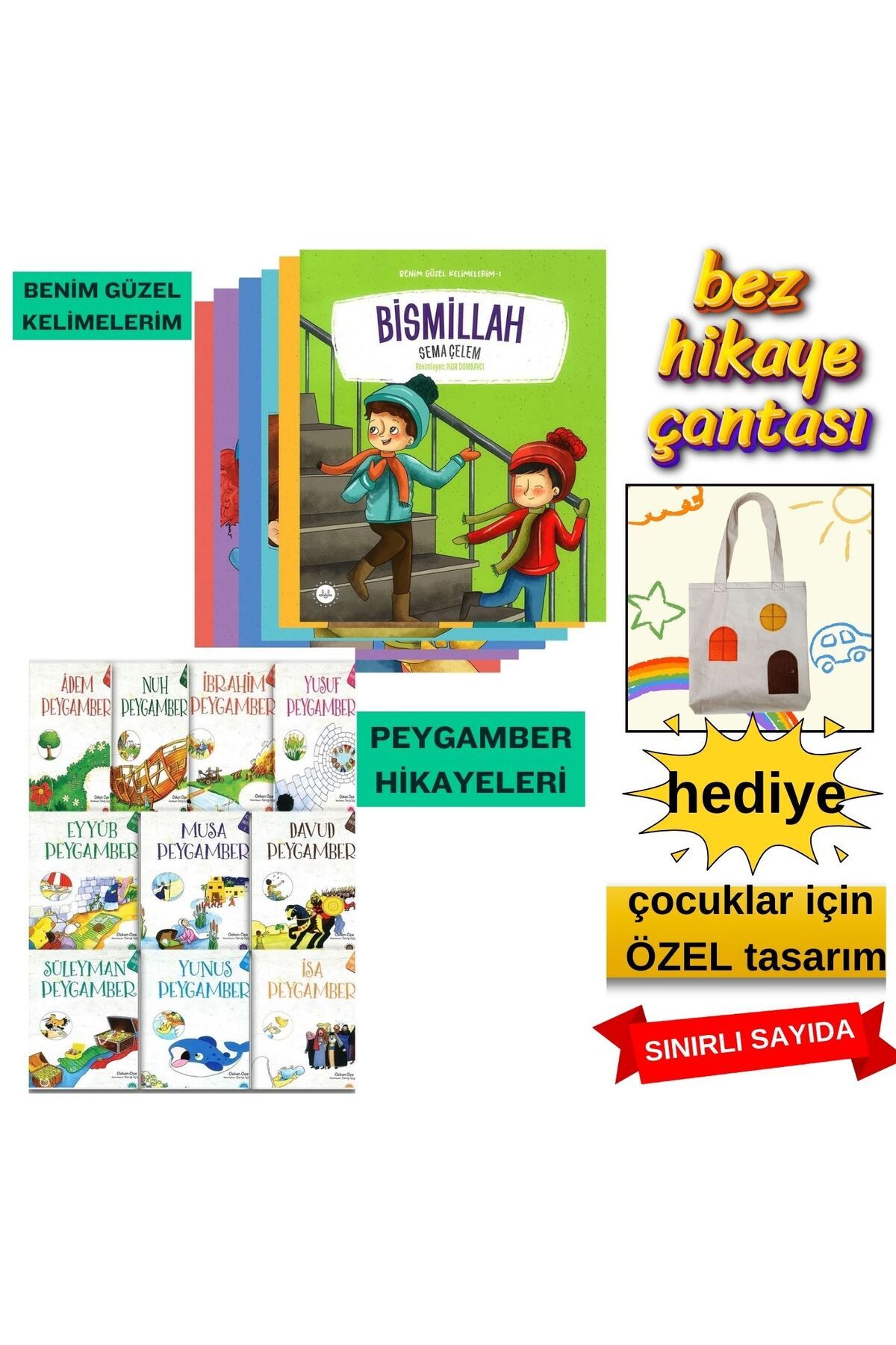 Diyanet İşleri Başkanlığı Diyanet Yayınları 2’li Eğitim Seti – Peygamber Hikâyeleri +Benim Güzel Kelimelerim -değerler eğitimi