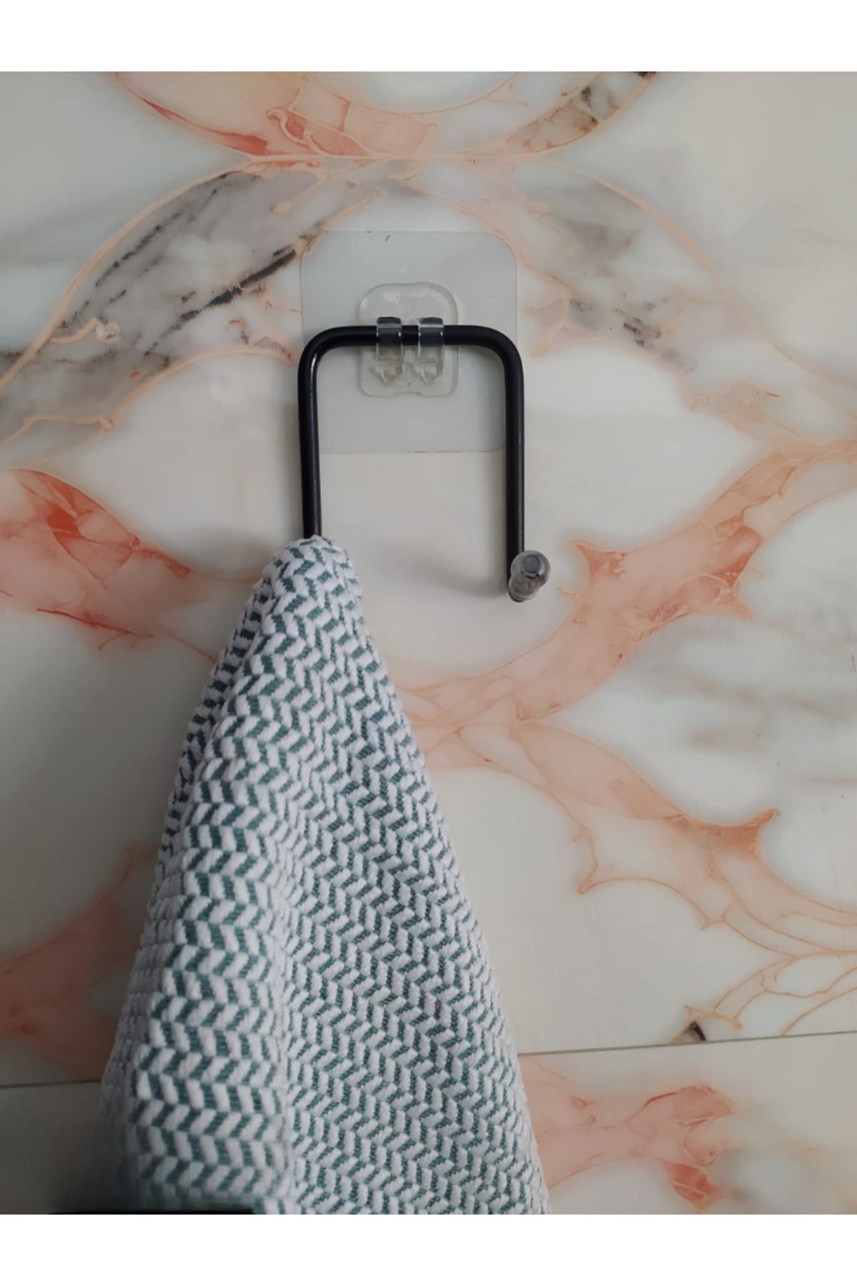 Aktel Banyo Yapışkanlı Çift Kancalı Banyo Mutfak Askısı Metal Askılık Duvar Askı Organizer