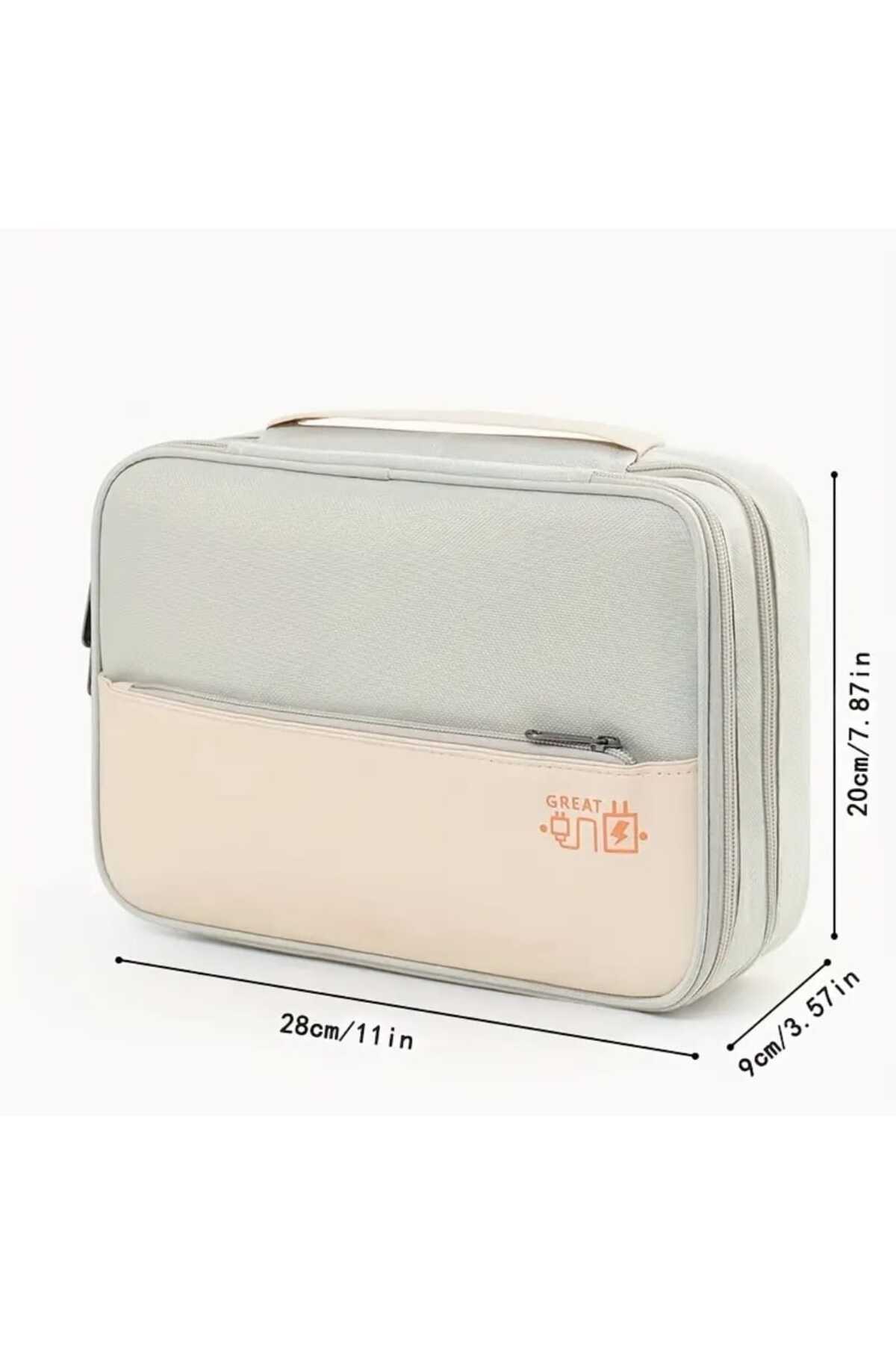 zyc-Luxury Multi-Compartment Large Size Electronic Device and Cable Organize Portable Travel Case 5