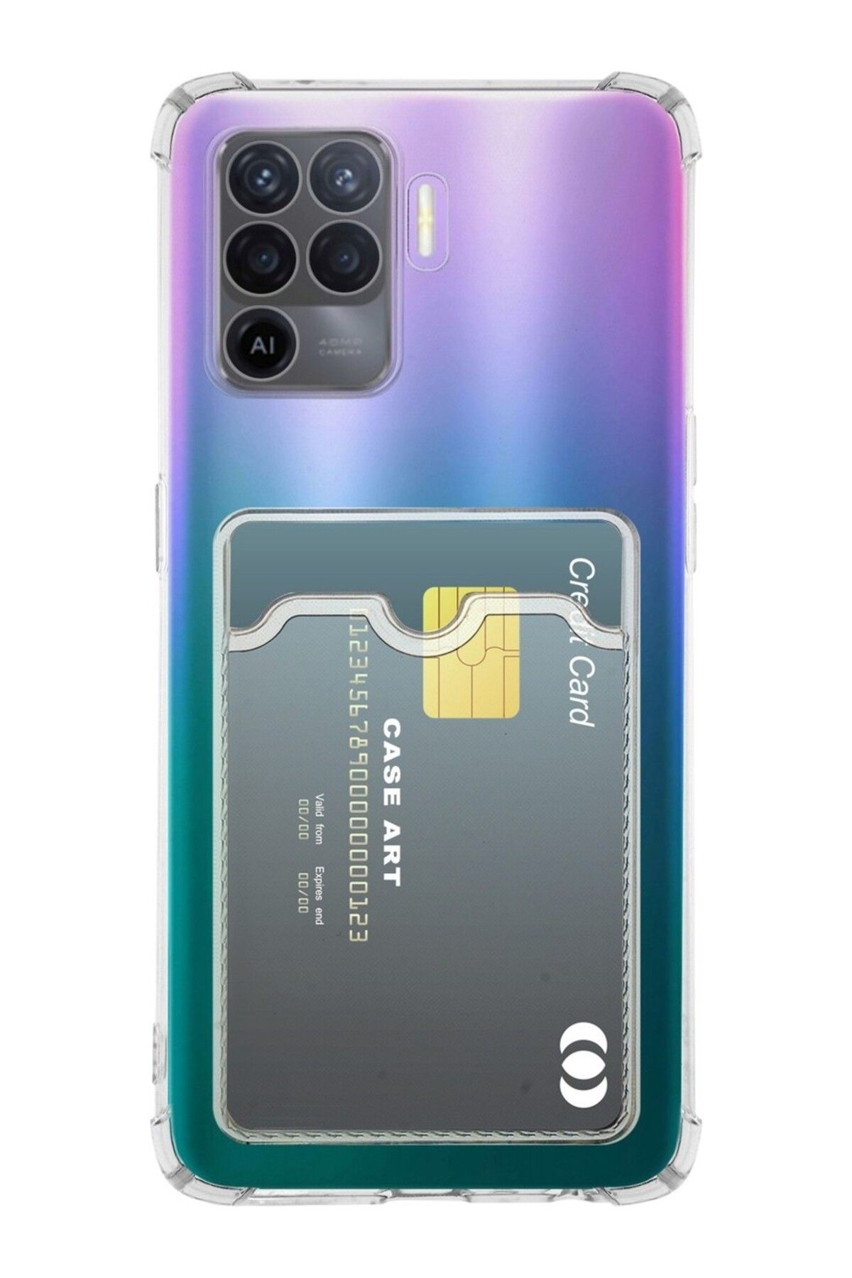 Di Aksesuar Oppo A95 Kartlıklı Şeffaf