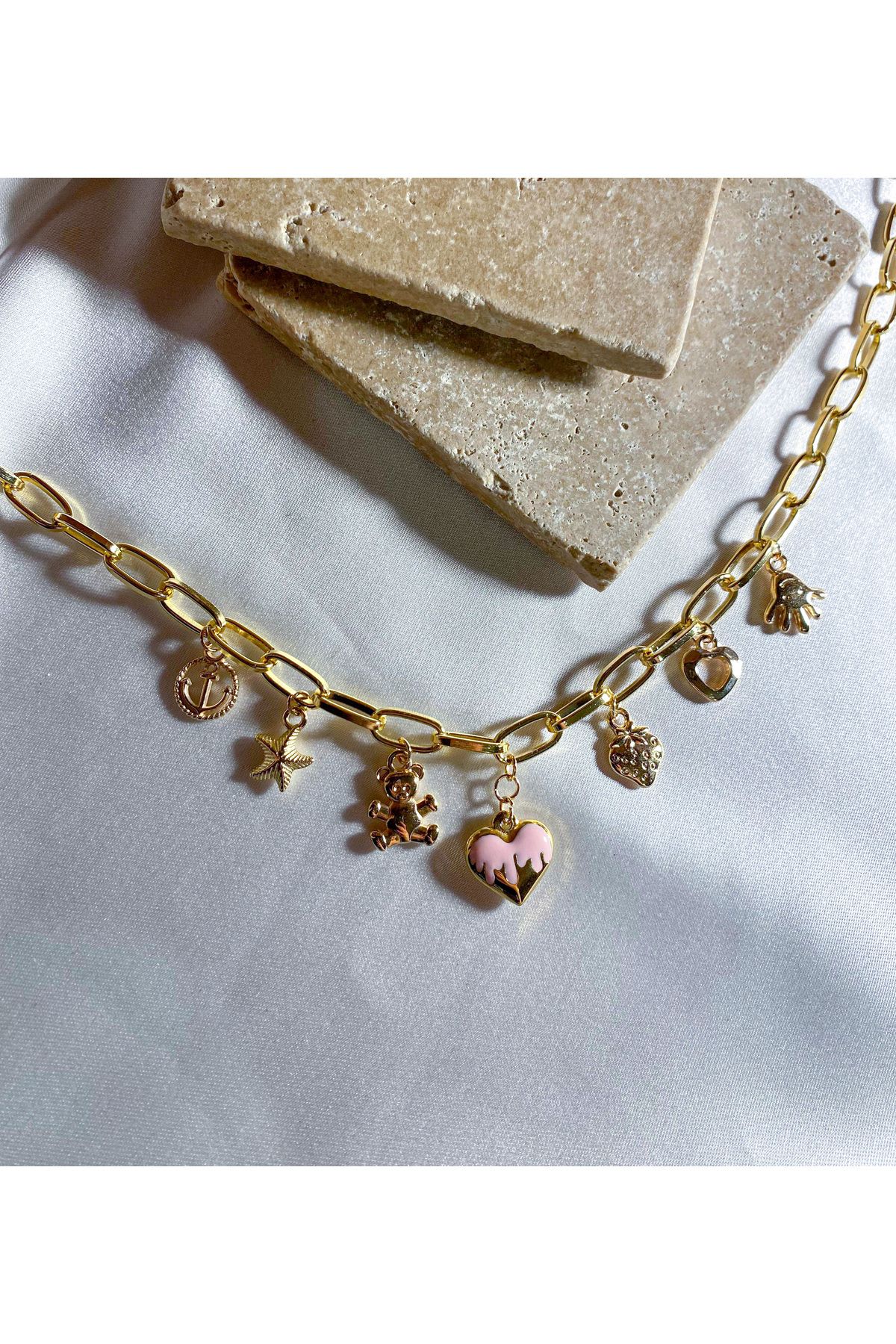 MODA Pembe Kalpli Charm Kolye