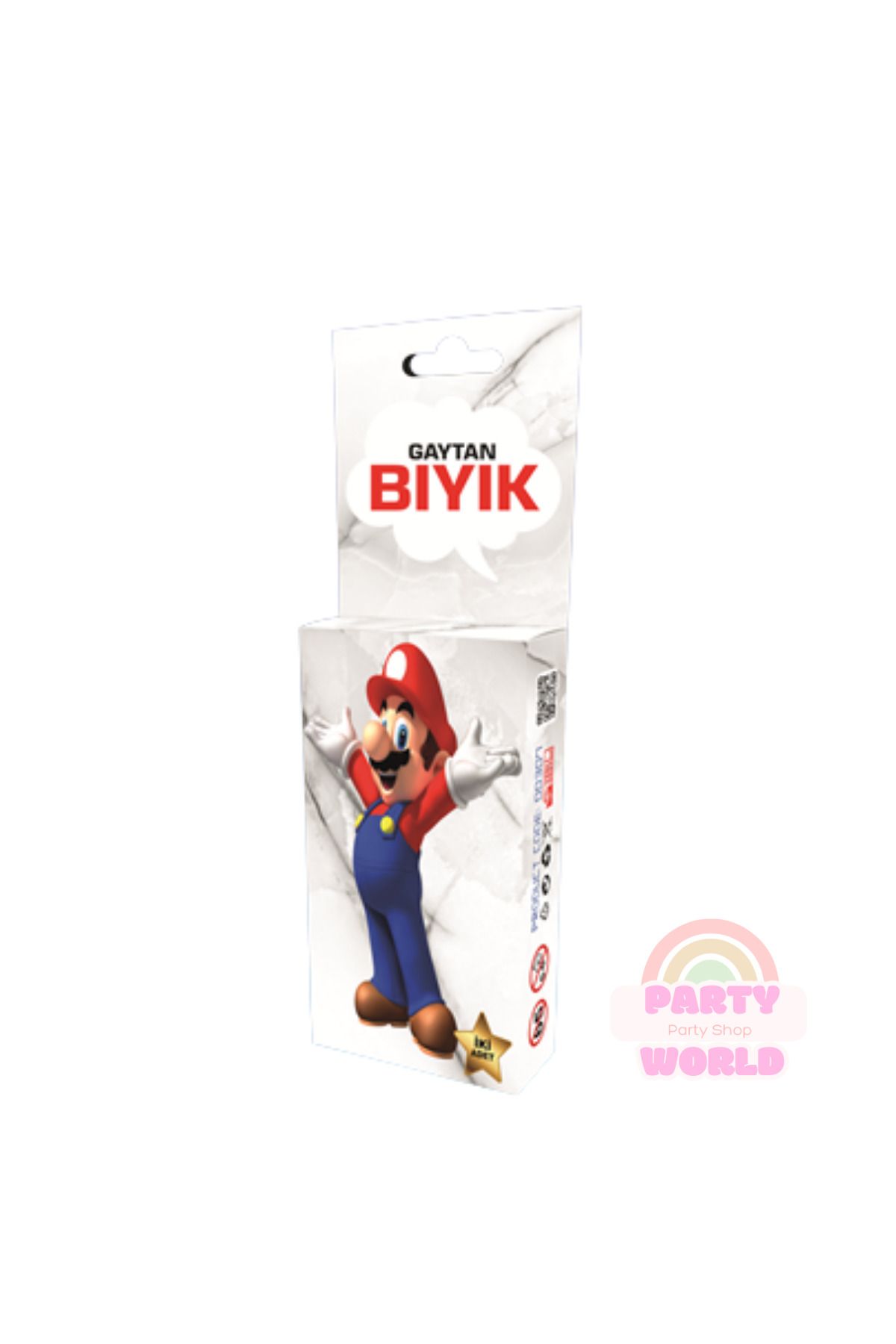 party world Gaytan Şaka Bıyık – Yapıştırmalı Komik Aksesuar (1 Adet)
