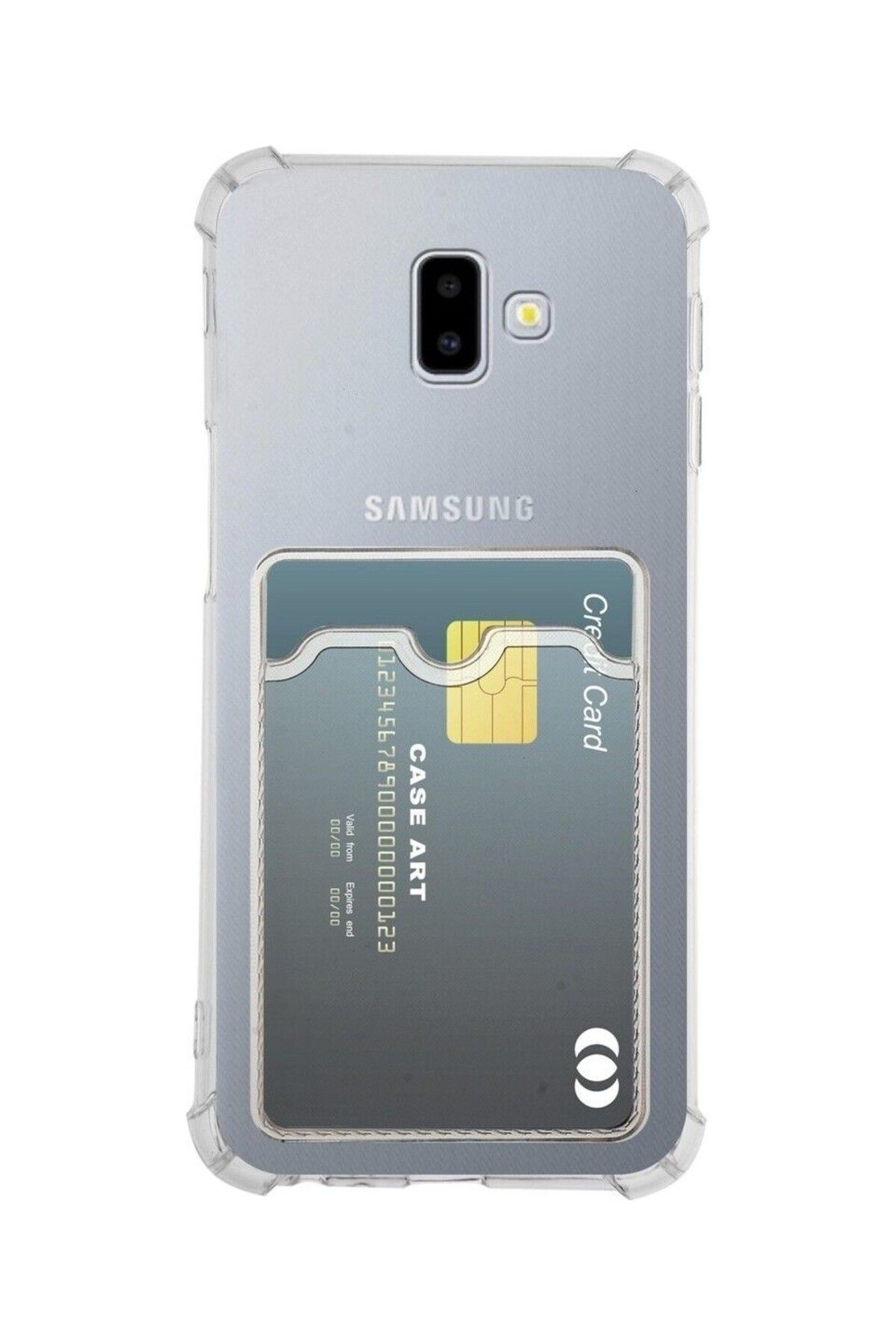 Di Aksesuar Samsung Galaxy J6 Plus Kartlıklı Şeffaf