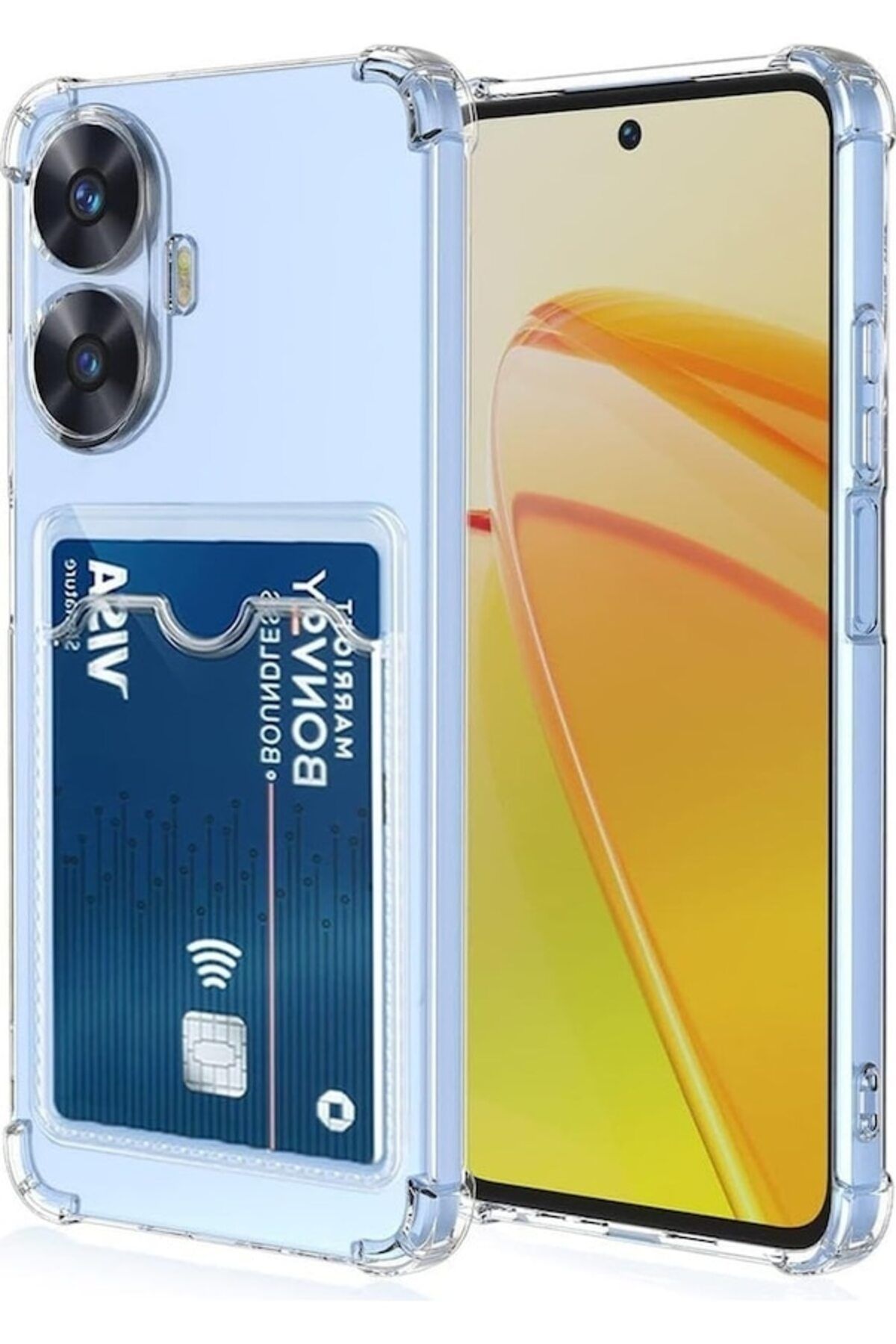 Di Aksesuar Realme C55 Kartlıklı Şeffaf