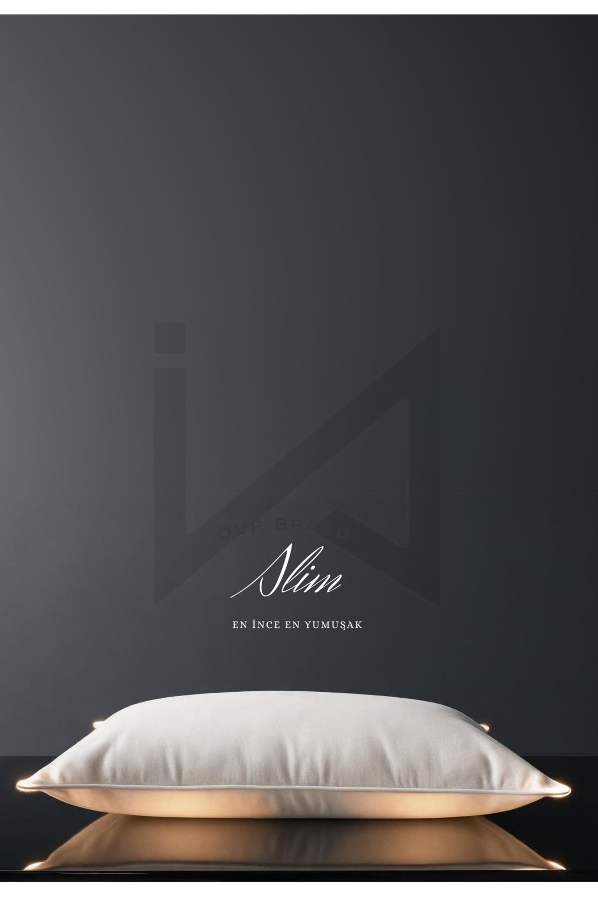 İzgi Concept Premium Slim Yastık | Ince Form | Yıkanabilir | Hipoalerjenik Micro Kumaş | %100 Silikon | 50x70 cm