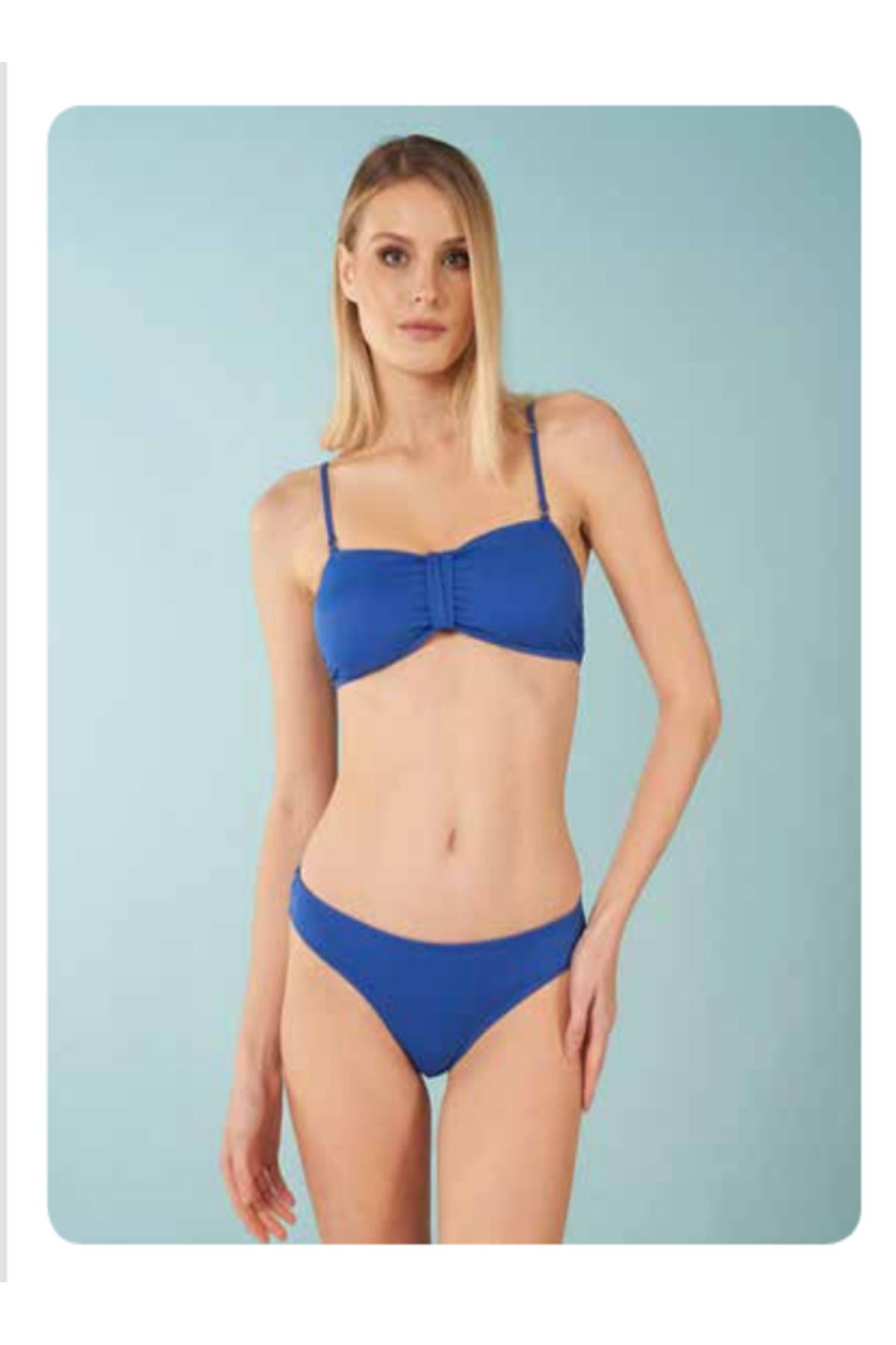 Fily İç Giyim ESTİVA Çıkarabilir İnce Askılı Önü Büzgülü Bikini Takım
