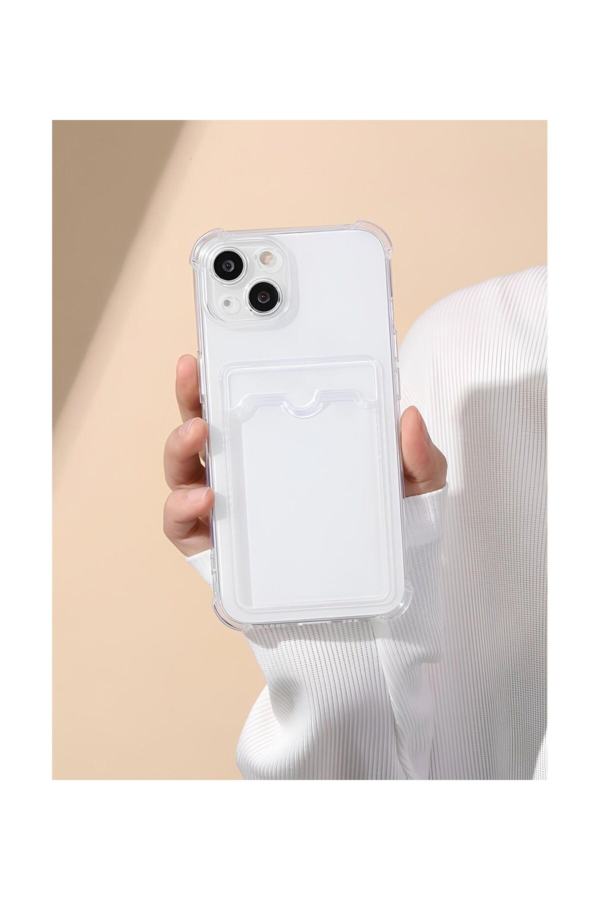 Di Aksesuar iPhone 15 Plus Kartlıklı Şeffaf