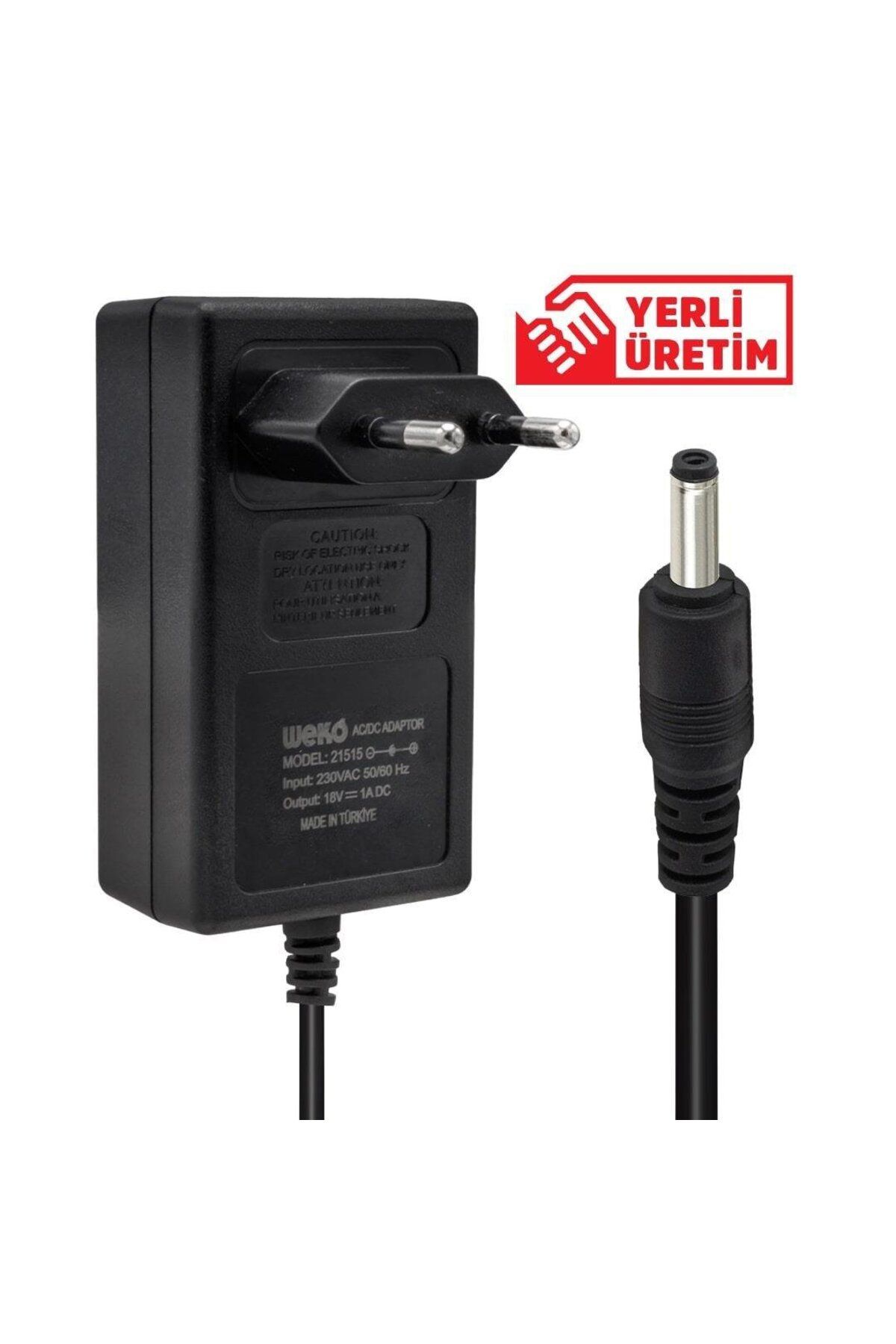 WEKO 18 Volt 1 Amper Plastik Kasa Priz Tipi Adaptör 3.5*1.35 Uç