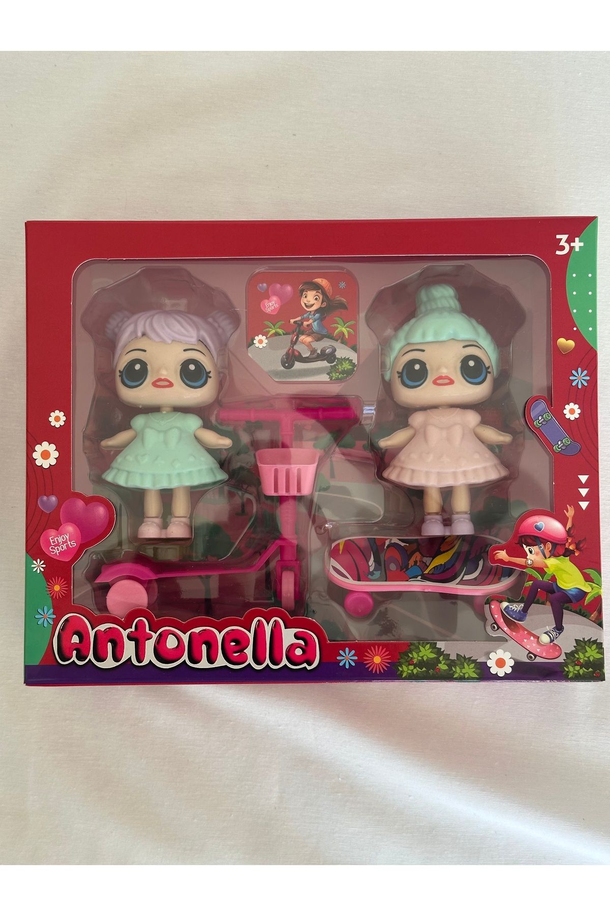 KaraNova Store ÇİFTLİ OYUNCAK BEBEK SCOOTER VE KAYKAYLI