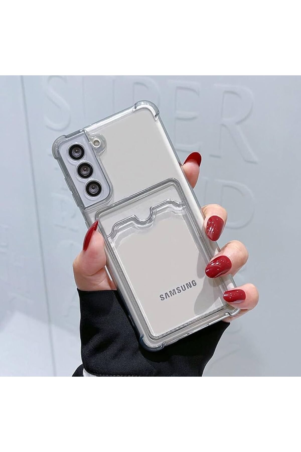 Di Aksesuar Samsung Galaxy S21 Kartlıklı Şeffaf