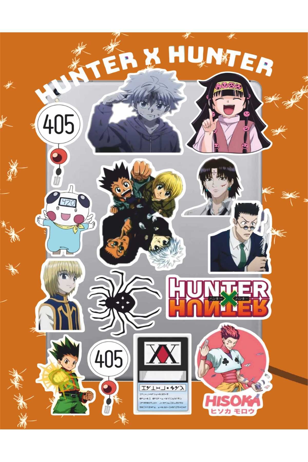 hediyenebak Hunter x Hunter Seri 2 Sticker Seti | Laptop Ajanda PC Tablet Telefon Defter Etiket Bullet Journal