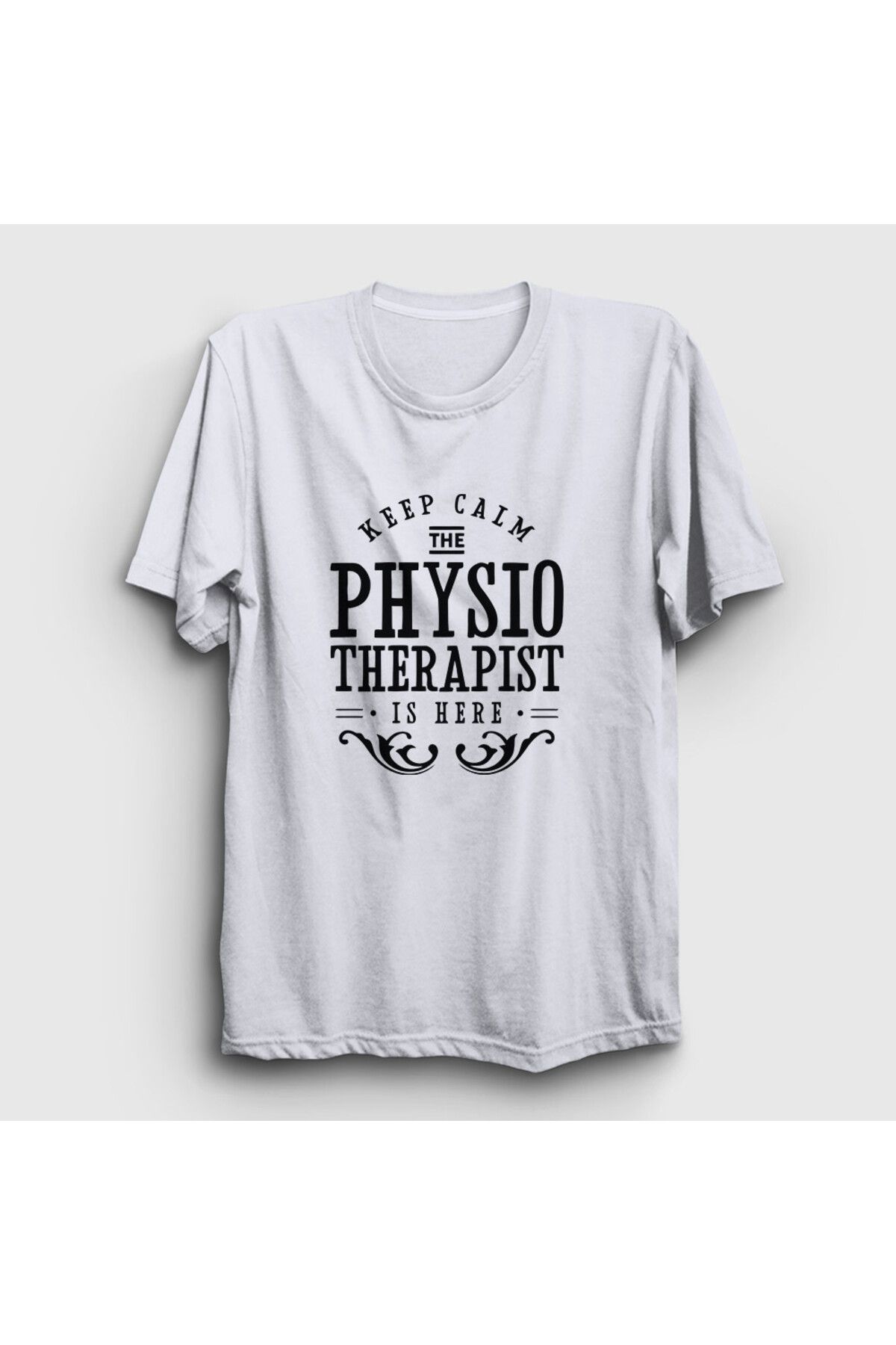 Presmono Unisex Beyaz Calm Hediye Physiotherapist Fizyoterapist T-Shirt 541912tt