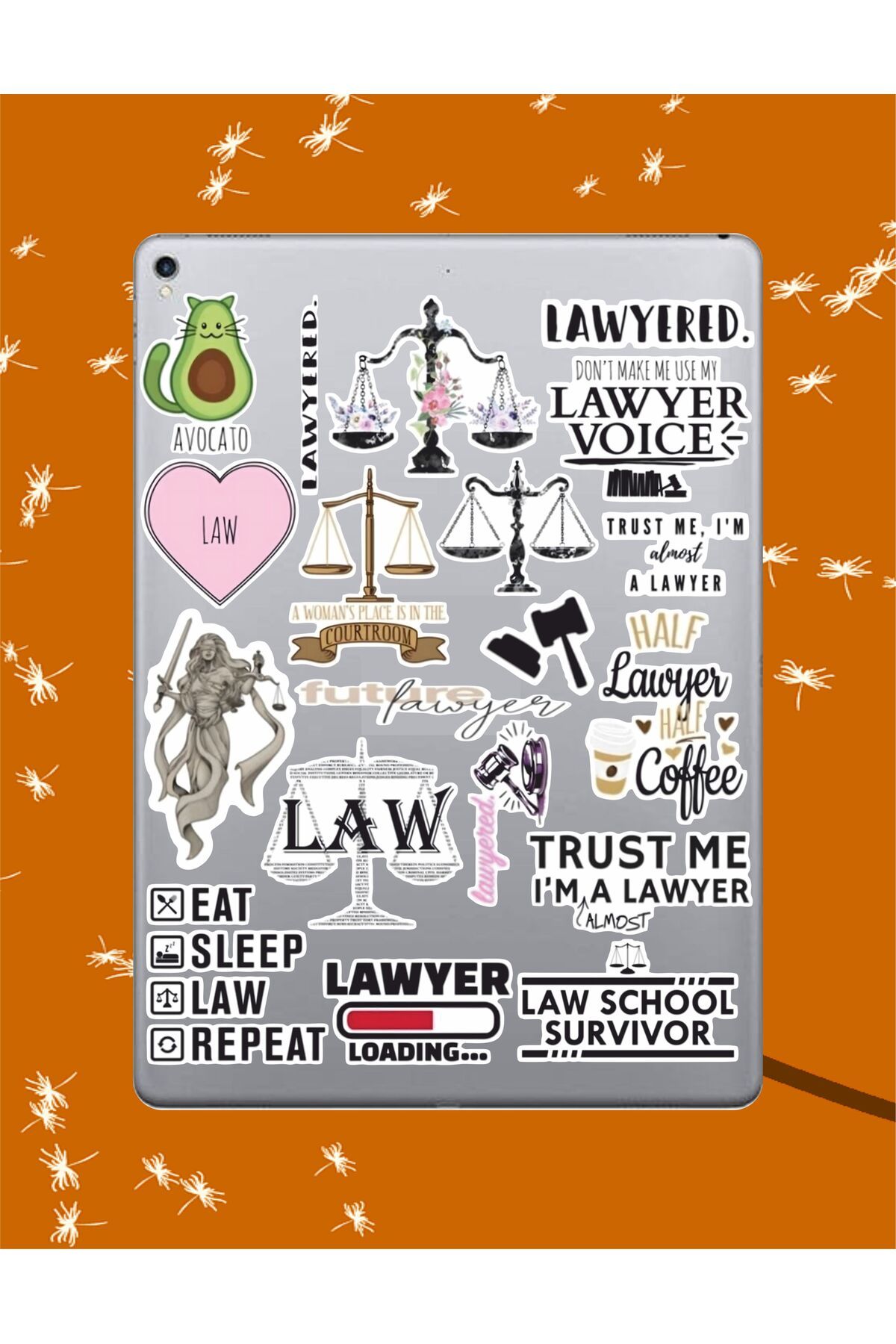 hediyenebak Hukuk Sticker Seti | Laptop Ajanda PC Tablet Telefon Defter Etiket Bullet Journal