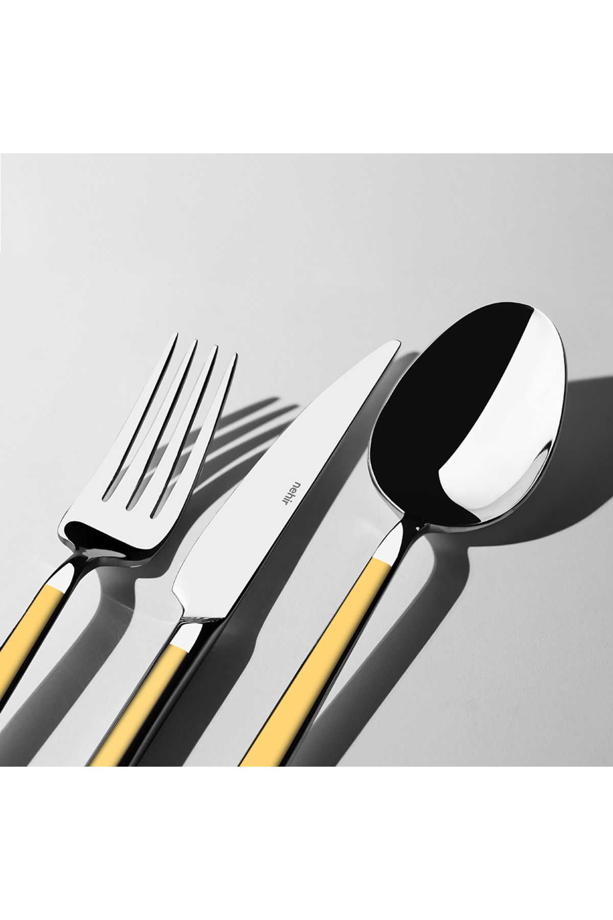 Nehir-Dalyan Gold Satin 12-Person 72 Piece Boxed Cutlery Set 4