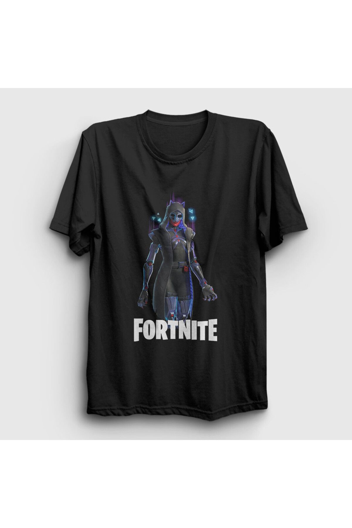 Presmono Unisex Siyah Felina Oyun Fortnite T-Shirt 542543tt