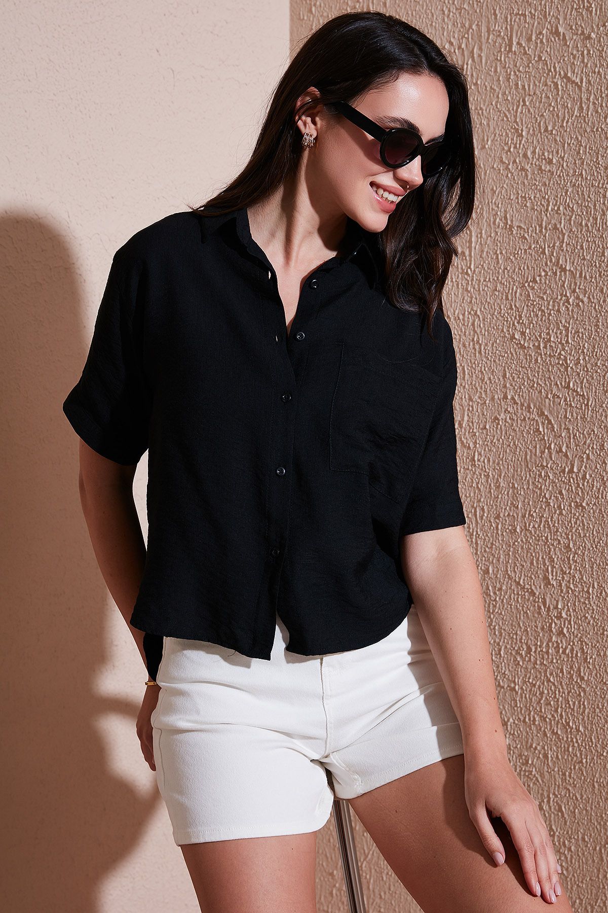 Lela Regular Fit Göğüs Cepli Kısa Kollu Gömlek GÖMLEK 6779324