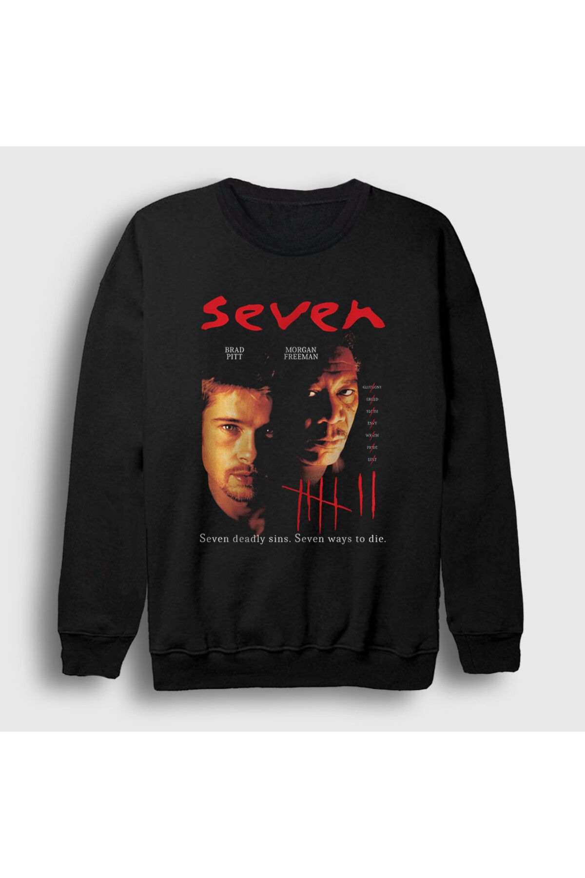 Presmono Unisex Siyah Poster Movie Seven Se7en Sweatshirt 544657tt
