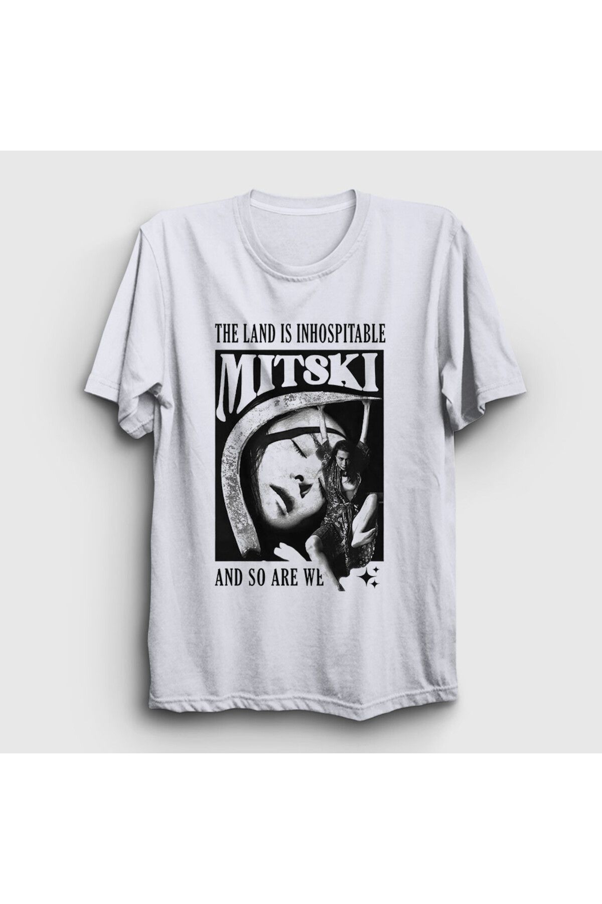 Presmono Unisex Beyaz Inhospitable Müzik Mitski T-Shirt 543440tt