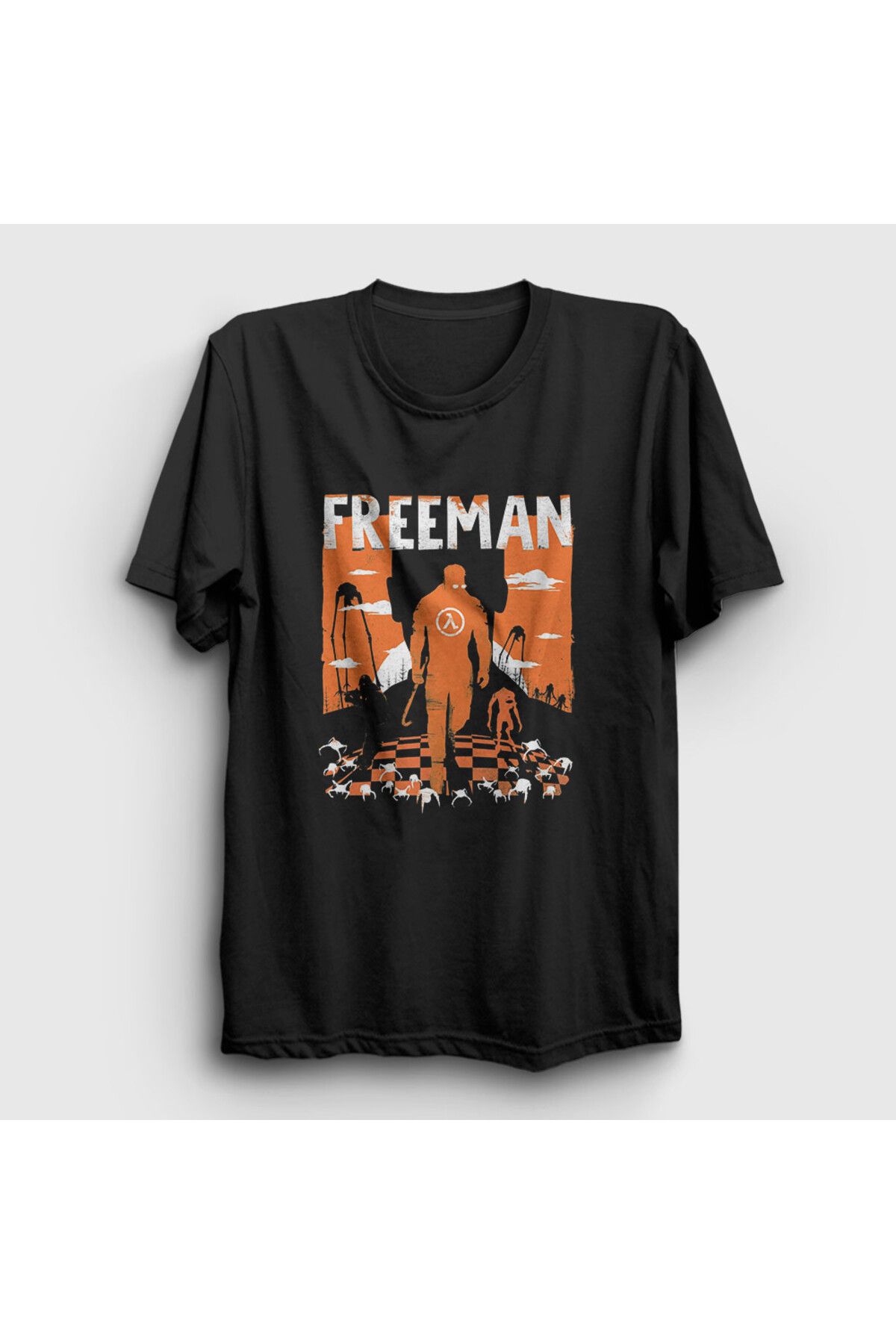 Presmono Unisex Siyah Gordon Freeman Oyun Half Life T-Shirt 542881tt