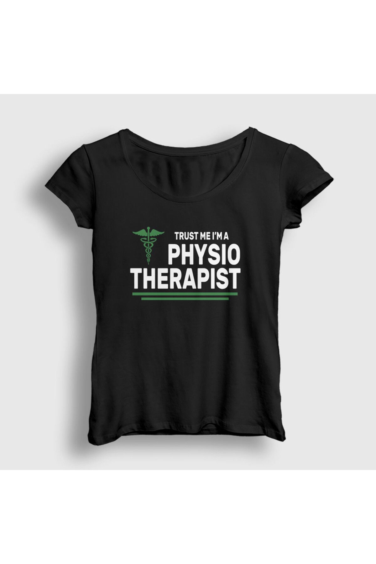 Presmono Kadın Siyah Trust Hediye Physiotherapist Fizyoterapist T-Shirt 545557tt