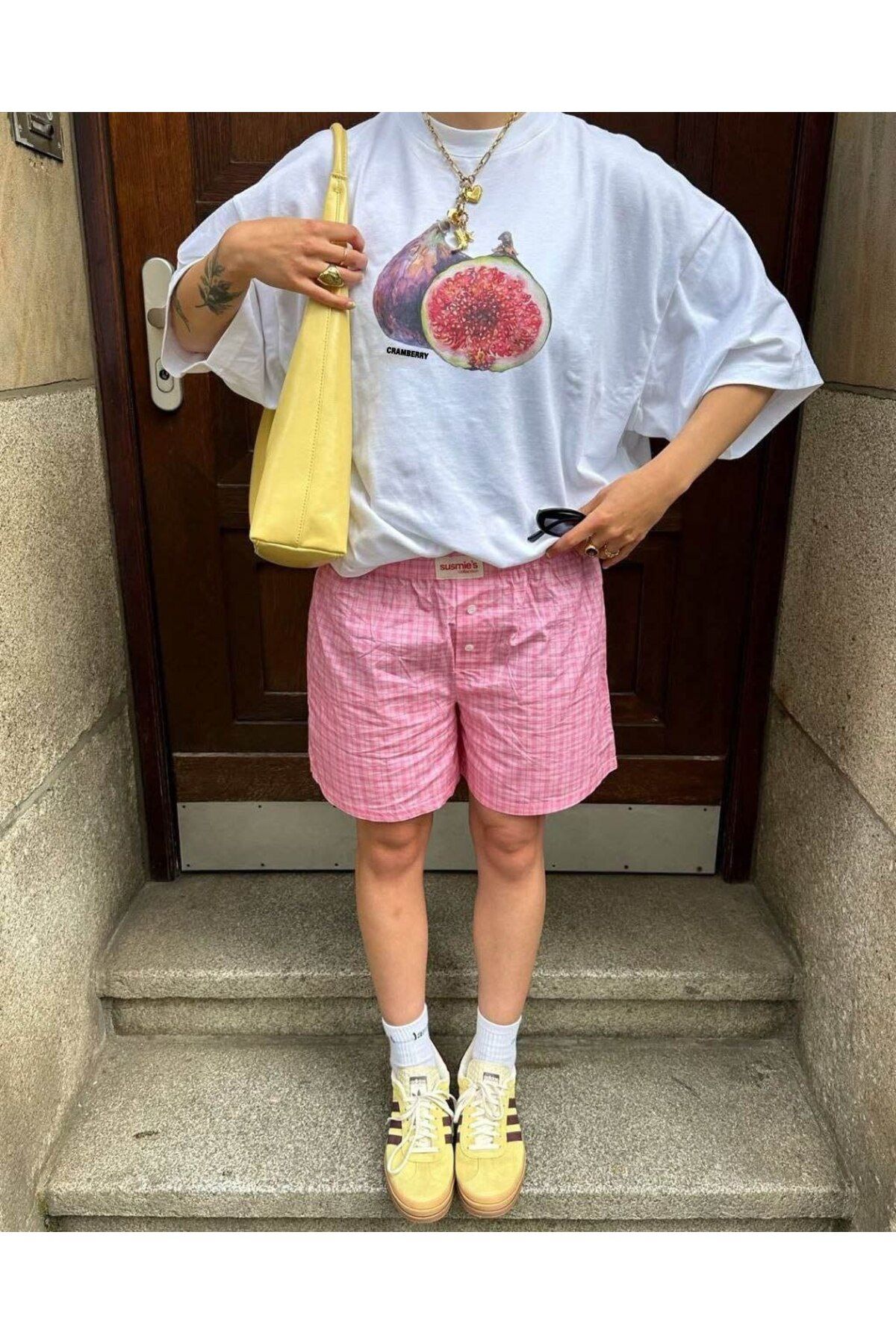 Butik İncir Baskılı Oversize T-shirt