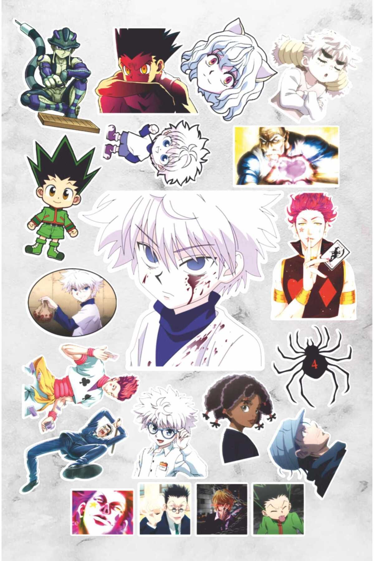 hediyenebak Hunter x Hunter Seri 1 Sticker Seti | Laptop Ajanda PC Tablet Telefon Defter Etiket Bullet Journal