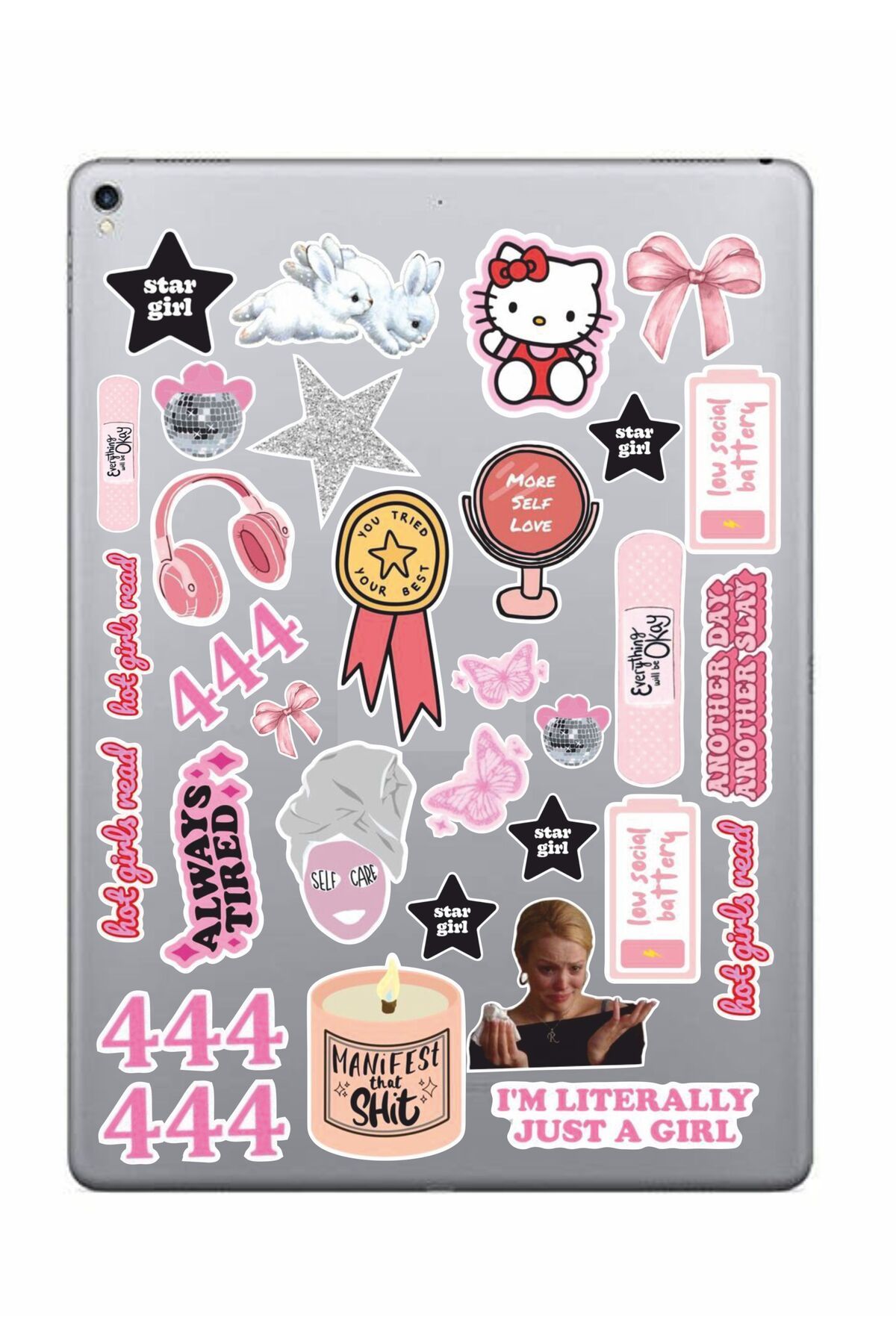 hediyenebak I'm Just a Girl Sticker Seti | Laptop Ajanda PC Tablet Telefon Defter Etiket Bullet Journal