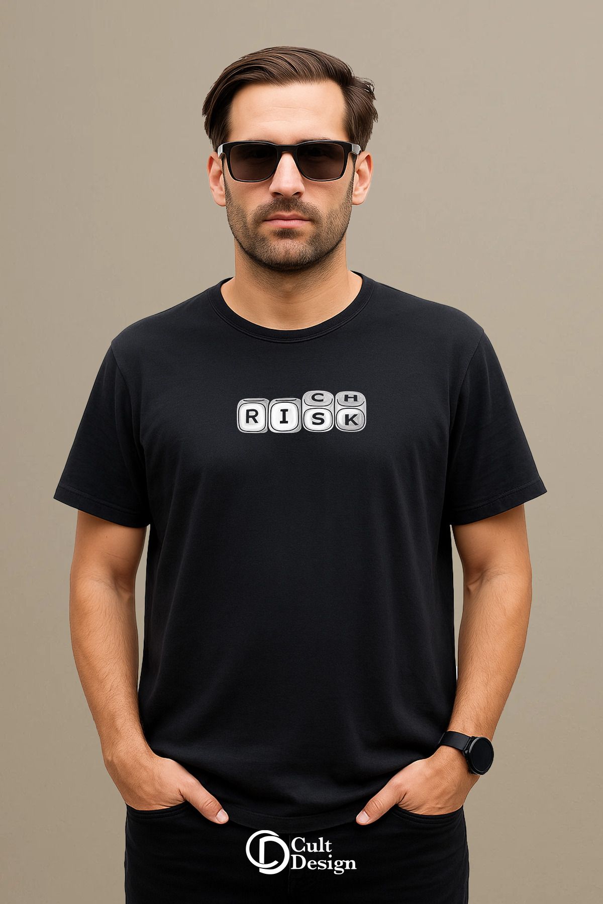CULTDESİGN RİCH DETAYLI UNİSEX Premium Baskılı Basic, Organik Pamuklu, Bisiklet Yaka T-Shirt