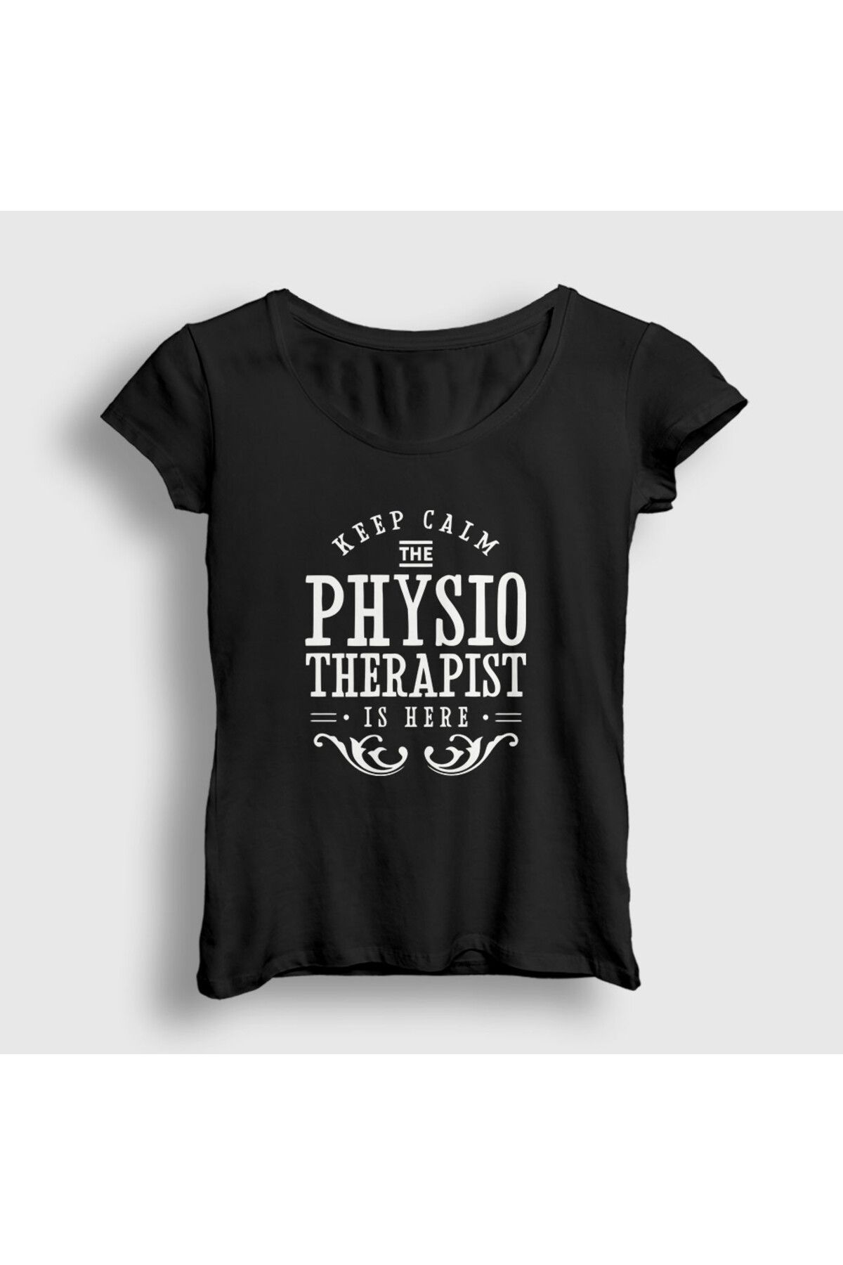 Presmono Kadın Siyah Calm Hediye Physiotherapist Fizyoterapist T-Shirt 541959tt