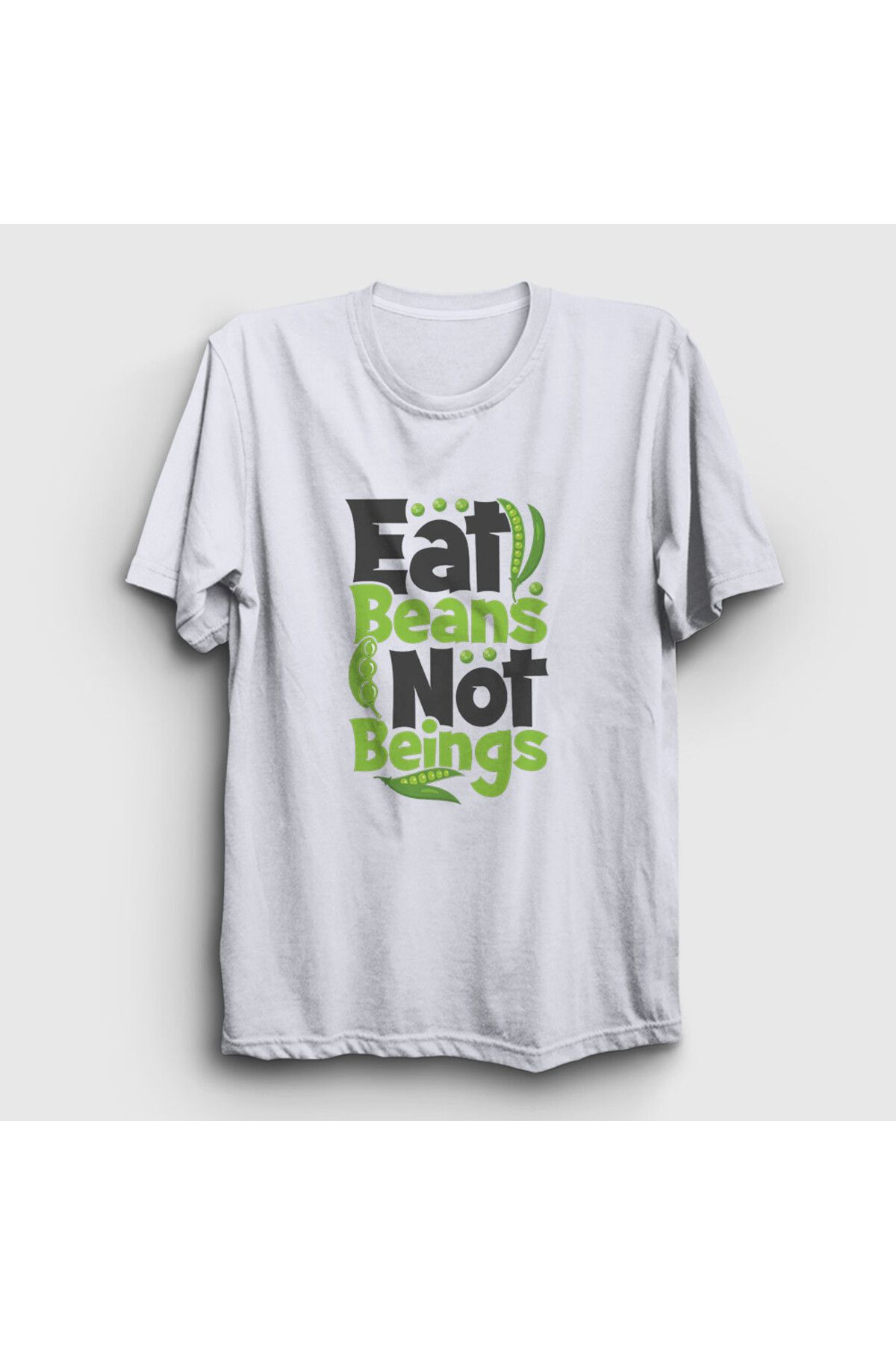 Presmono Unisex Beyaz Beans Vegan Vegetarian Vejetaryen T-Shirt 541780tt