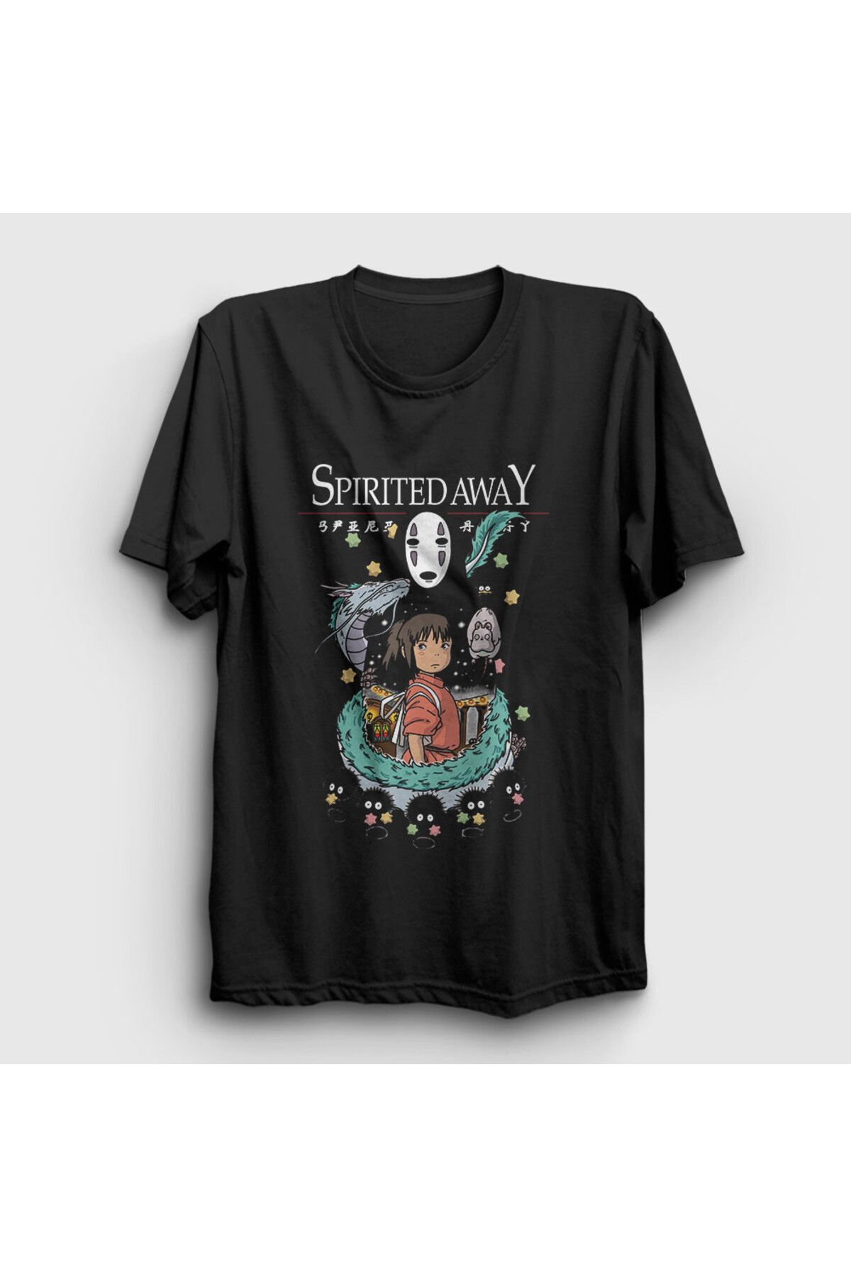 Presmono Unisex Siyah Poster Chihiro Spirited Away T-Shirt 544538tt
